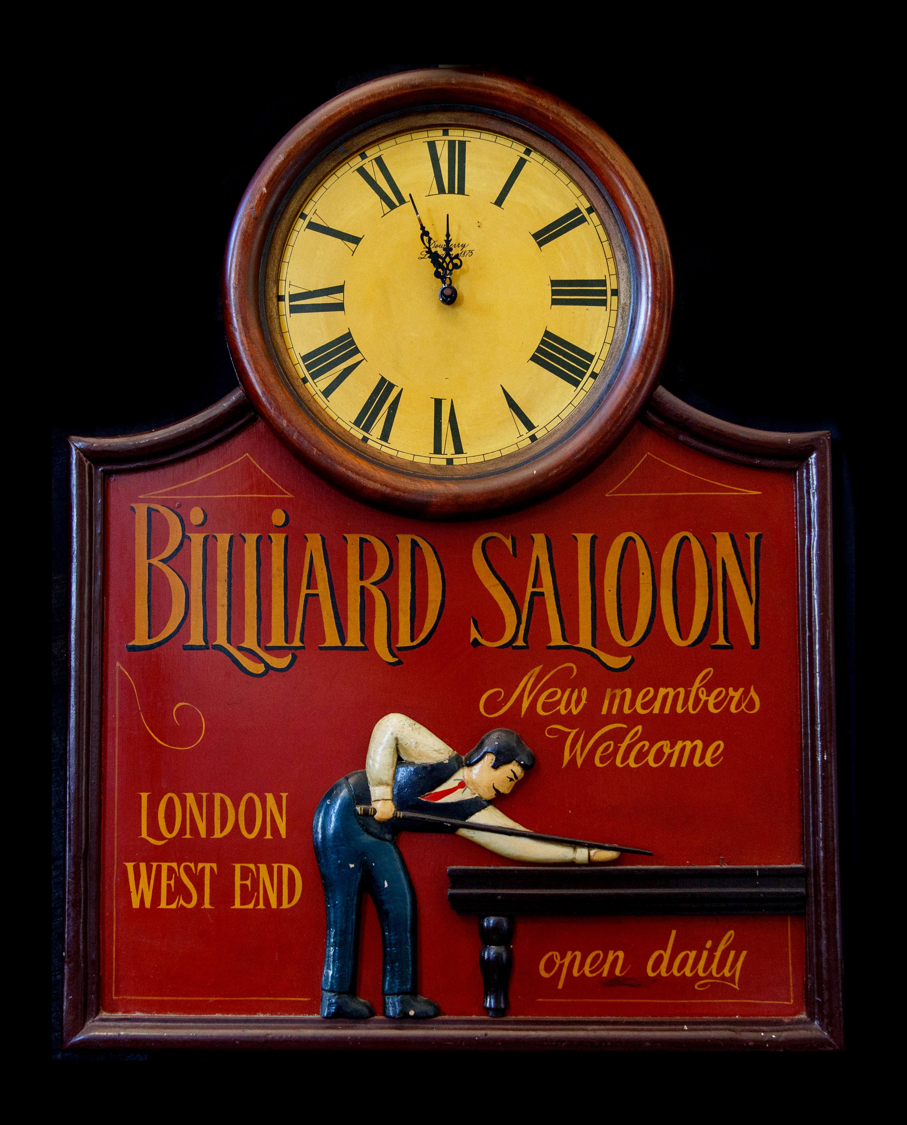 Unknown Figurative Sculpture - A London Billiard saloon sign