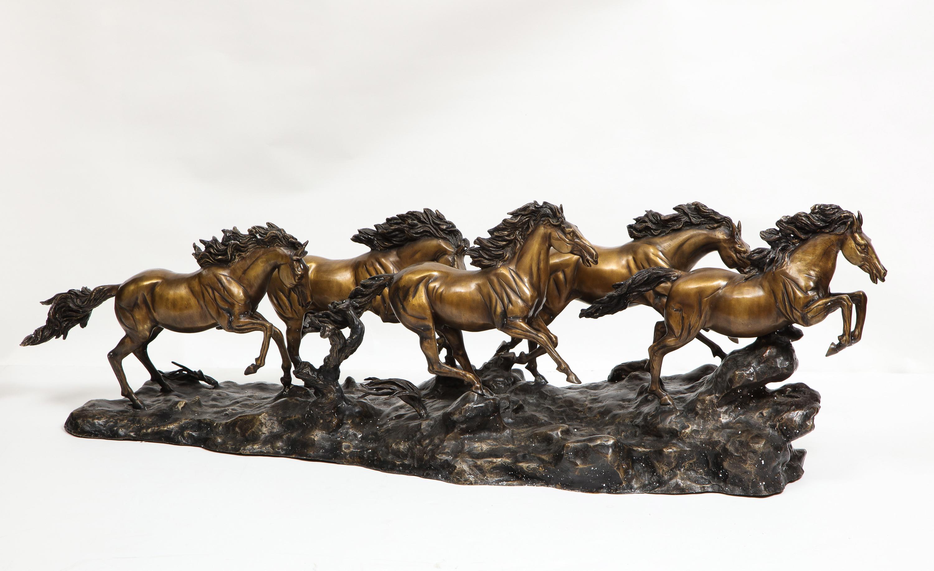 5 running horses