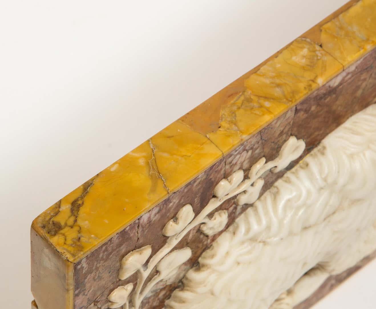 A Rare Italian Grand Tour Marble Frieze Panel Of A Bear Eating Honey 5