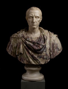 A Roman Paonazzo Breccia And White Marble Portrait Bust of Julius Caesar 19th