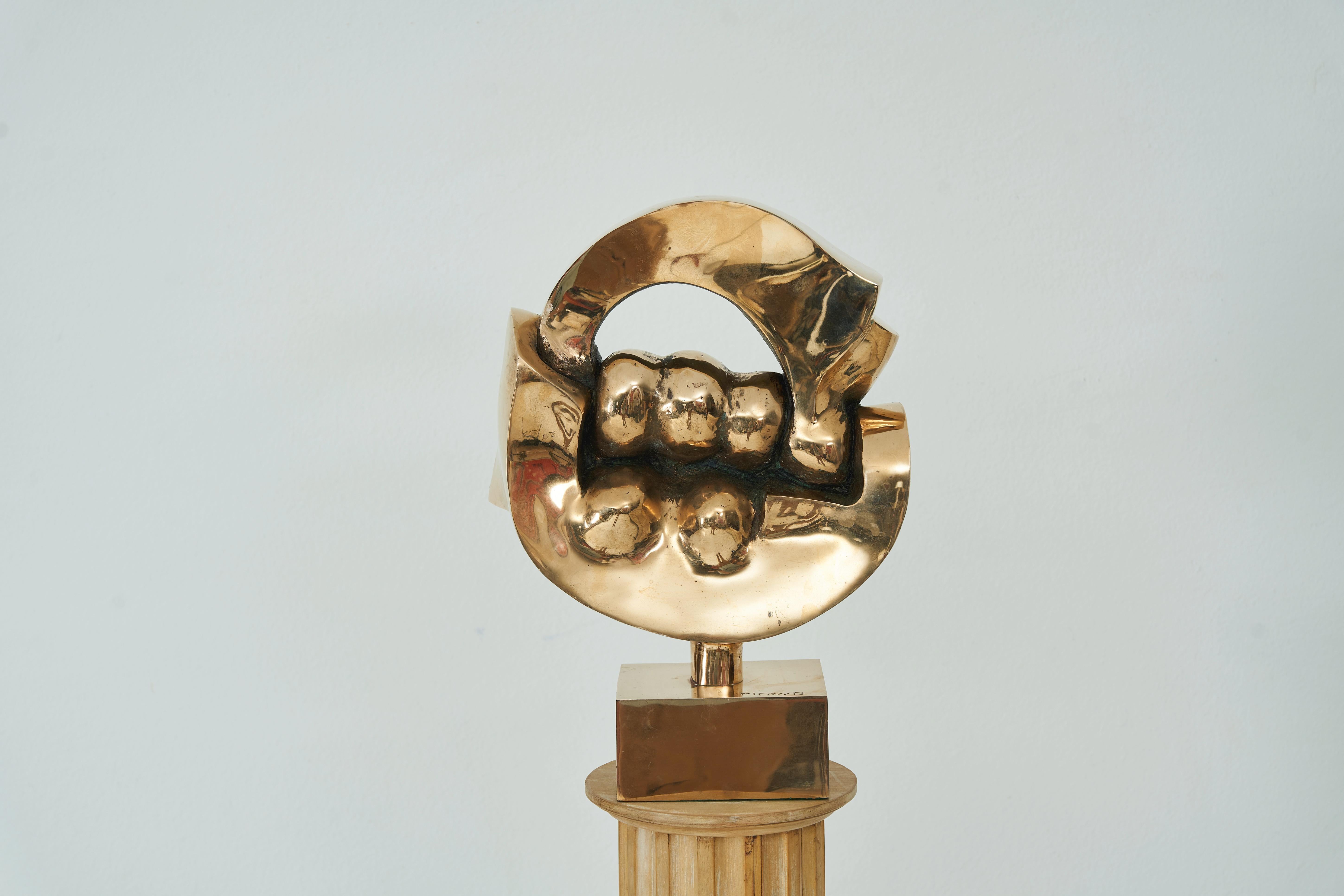 Escultura abstracta de bronce, Prince Monyo en venta 3