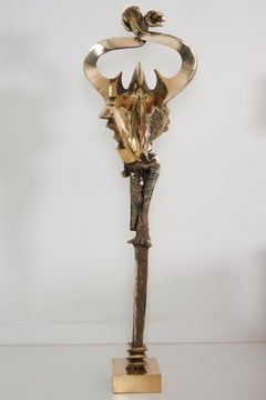 Abstrakte brutalistische Bronzeskulptur, Prince Monyo (1926-)