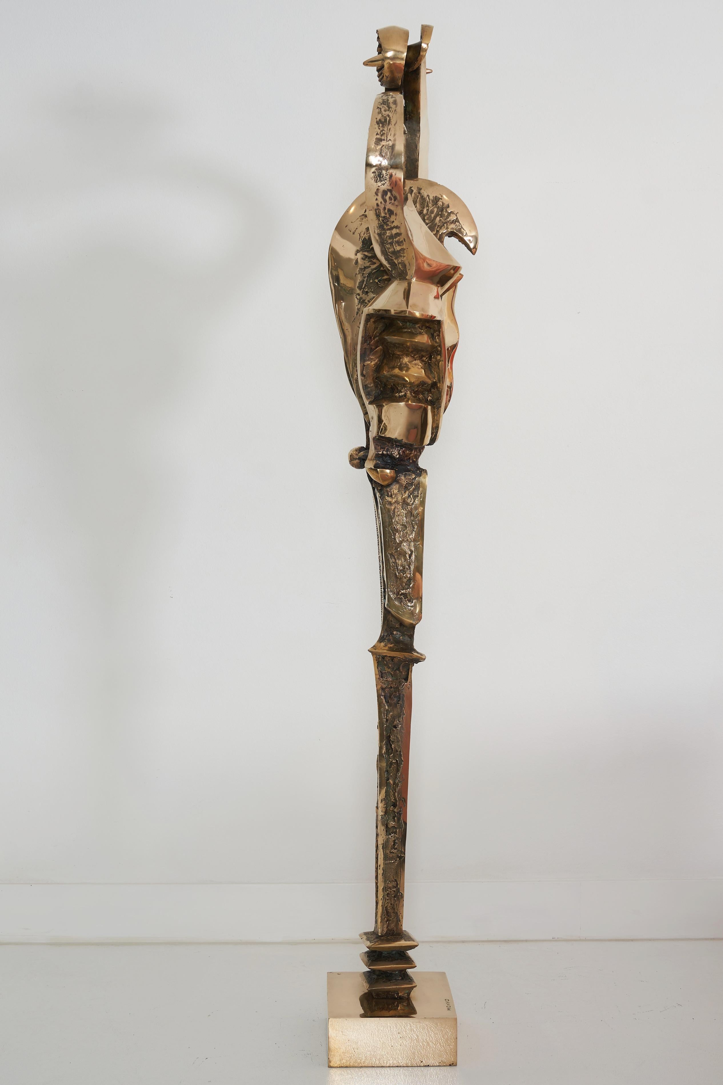 Abstrakte brutalistische Bronzeskulptur, Prince Monyo (1926-) (Gold), Abstract Sculpture, von Unknown
