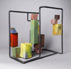 Scultura astratta di paesaggio urbano, metà del XX secolo