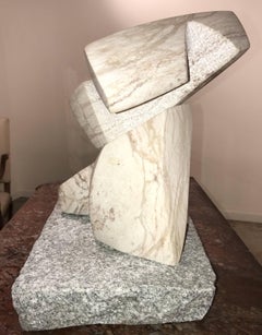 Abstract Marble Sculpture on Granite Plinth