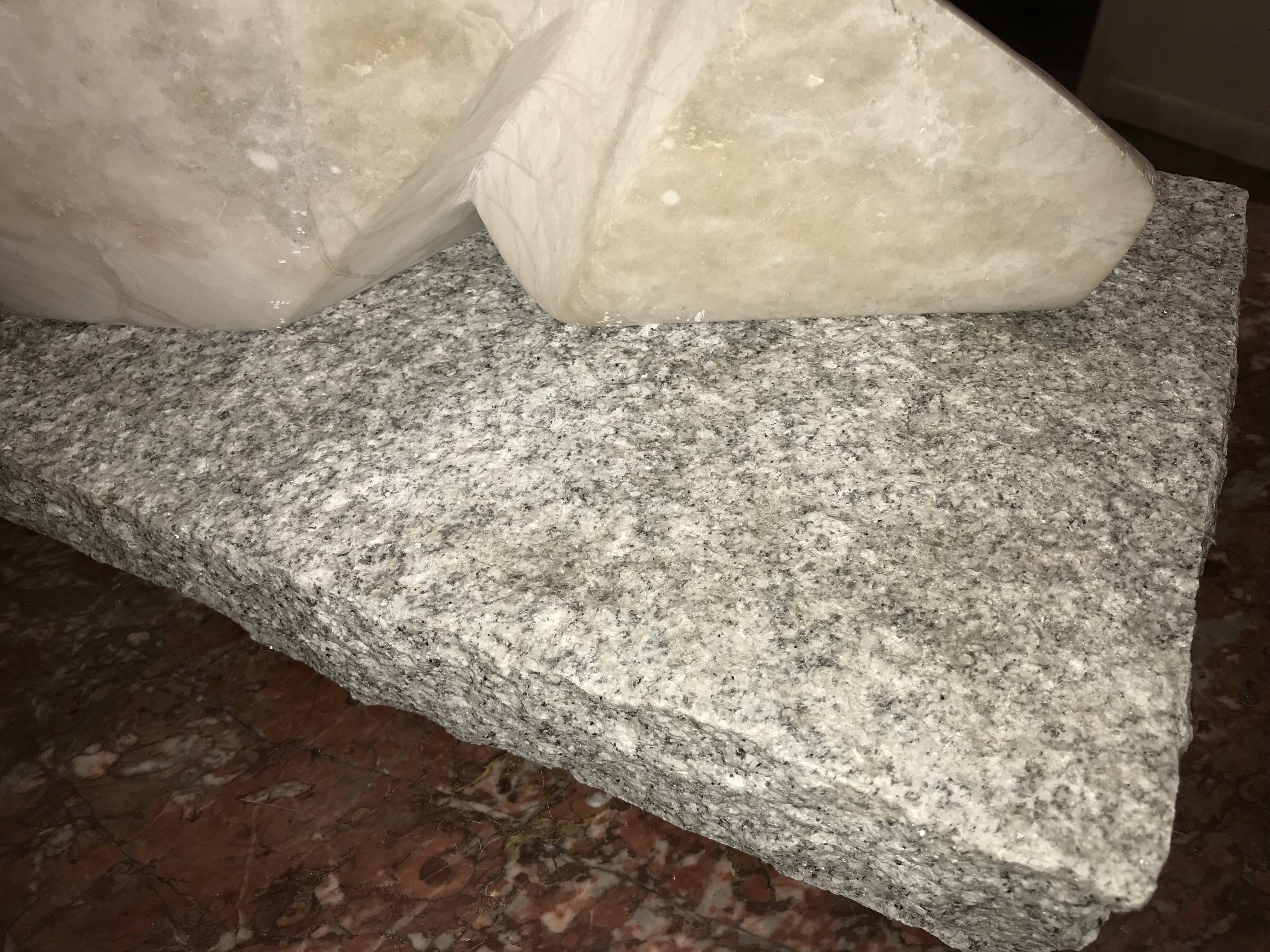 Abstract Marble Sculpture on Granite Plinth 2