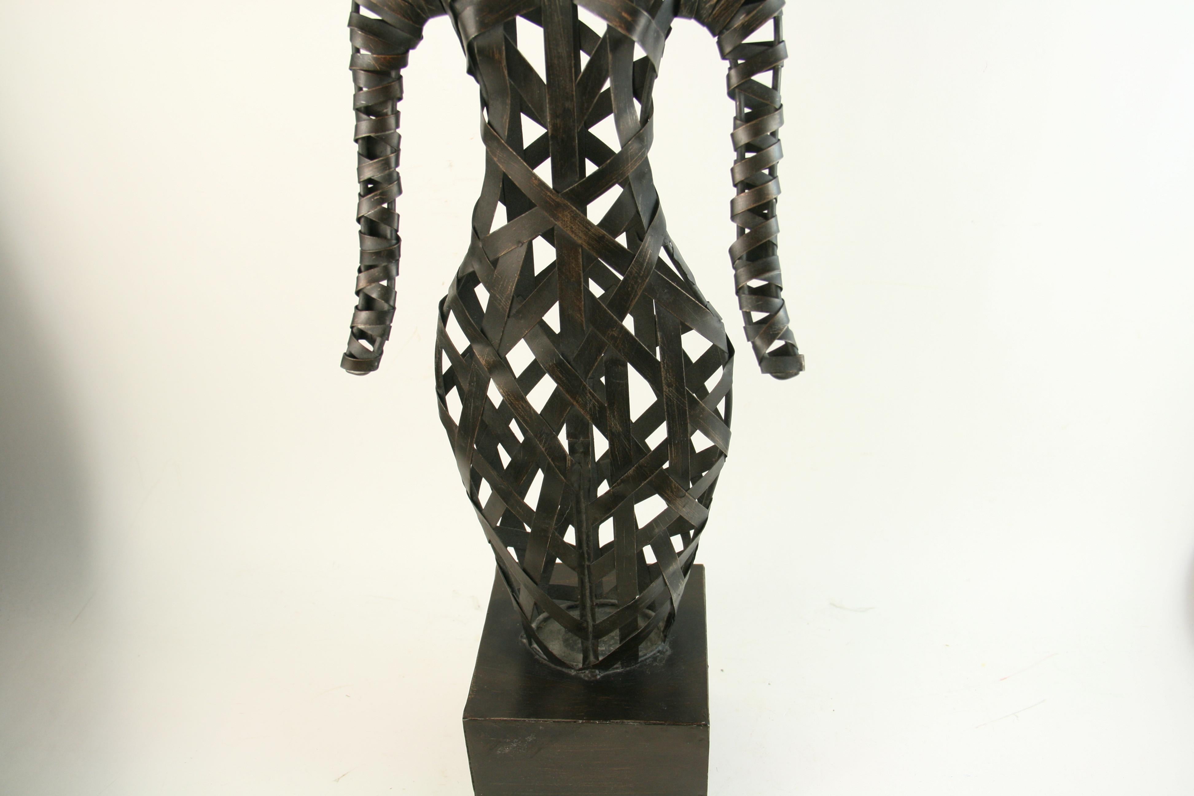 Abstract Metal Band Figural Sculpture - White Abstract Sculpture by Unknown