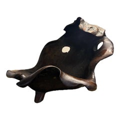 Scultura astratta in radica di legno rosso della metà del secolo scorso