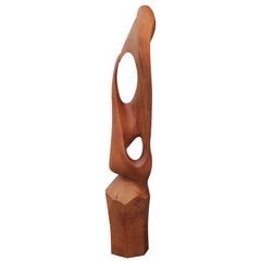 Abstract Modern Organic Teak Wood Sculpture