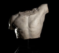 Academic Nude Sculpture Torso Of Antinous Grand Tour Plaster After the Antique
