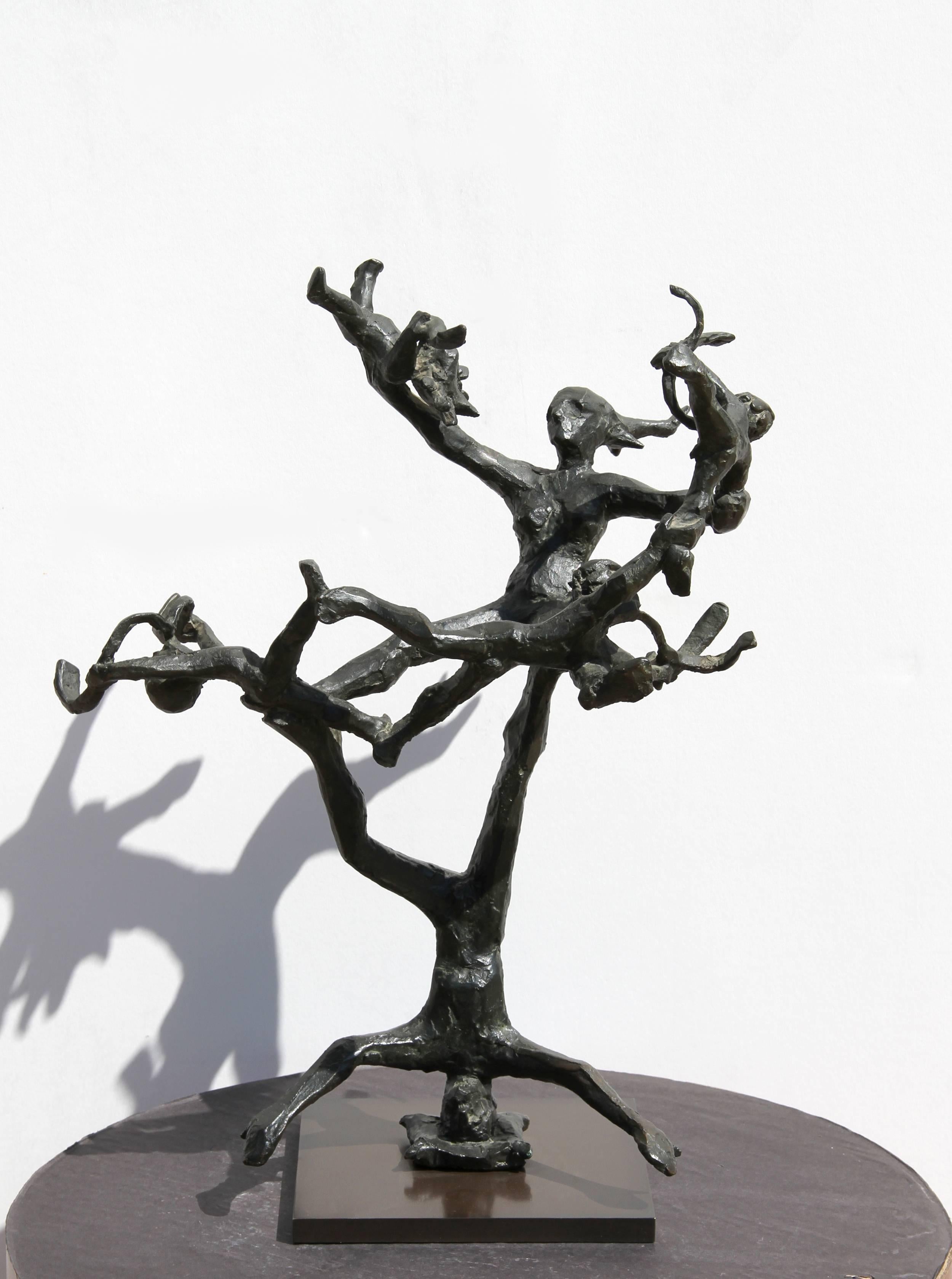 Unknown Figurative Sculpture - "Acrobats", Bronze Scultpure, 1968