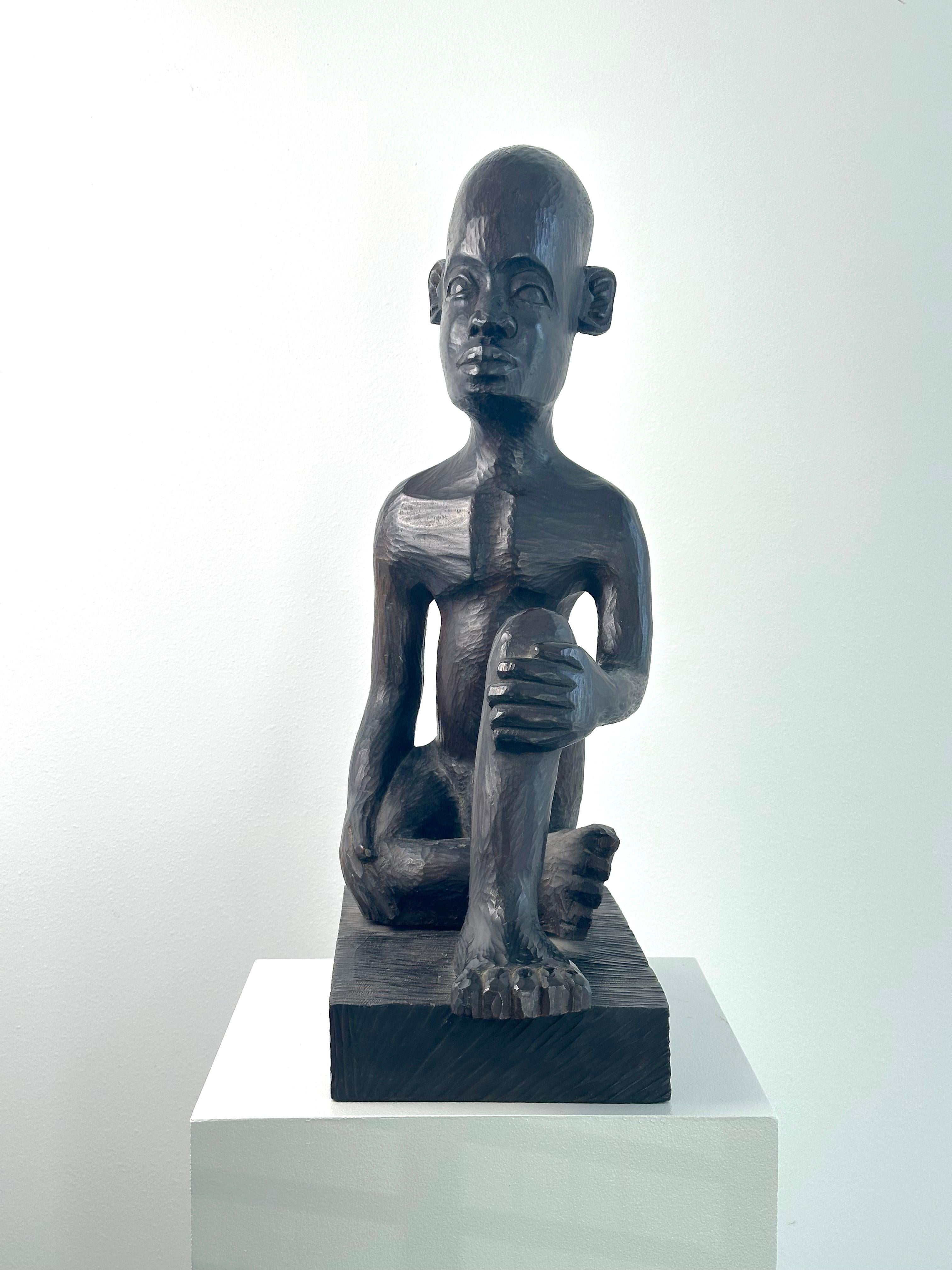 African Boy - Sculpture by Unknown