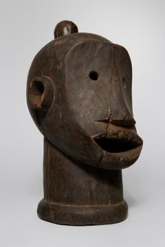 African Carved Wooden Makonde Initiation Ceremony Mask