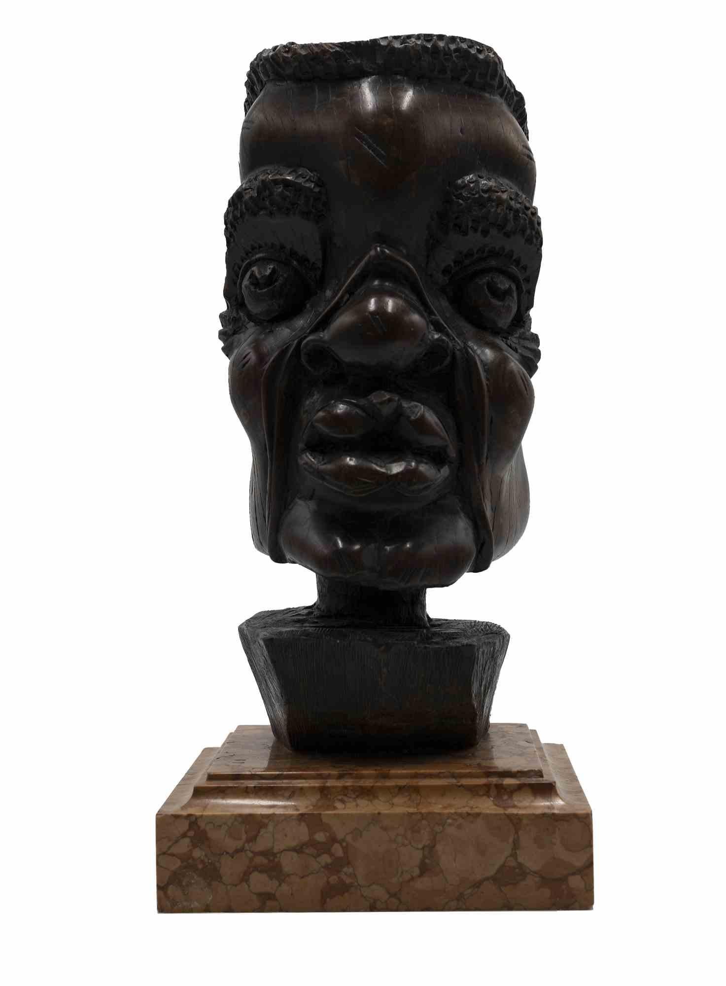 Unknown Figurative Sculpture - African Head - Sculpture - Mid 20th Century