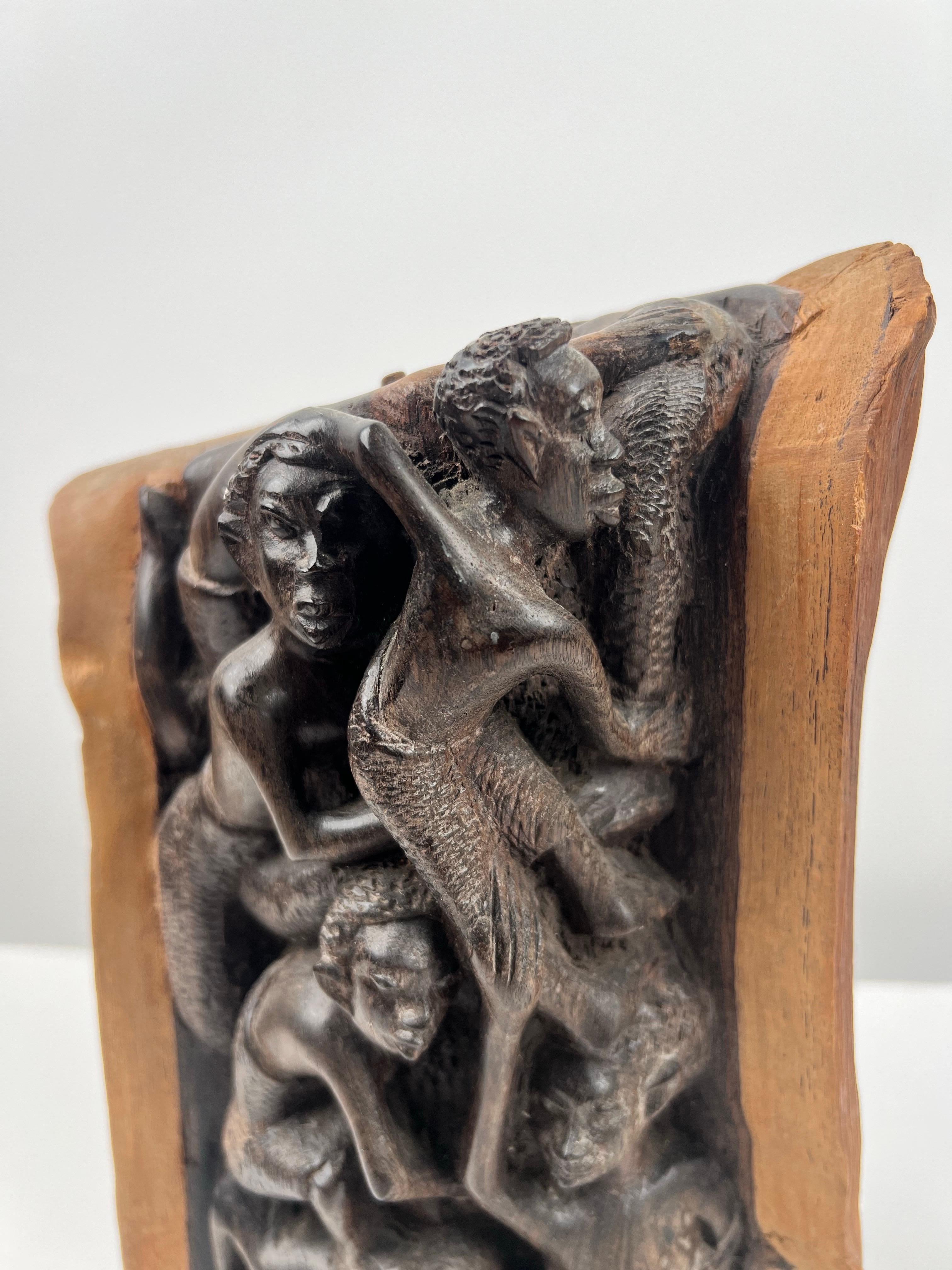 Albero della vita africano in ebano Makonde Scultura Tribal Art, anni '70 in vendita 7