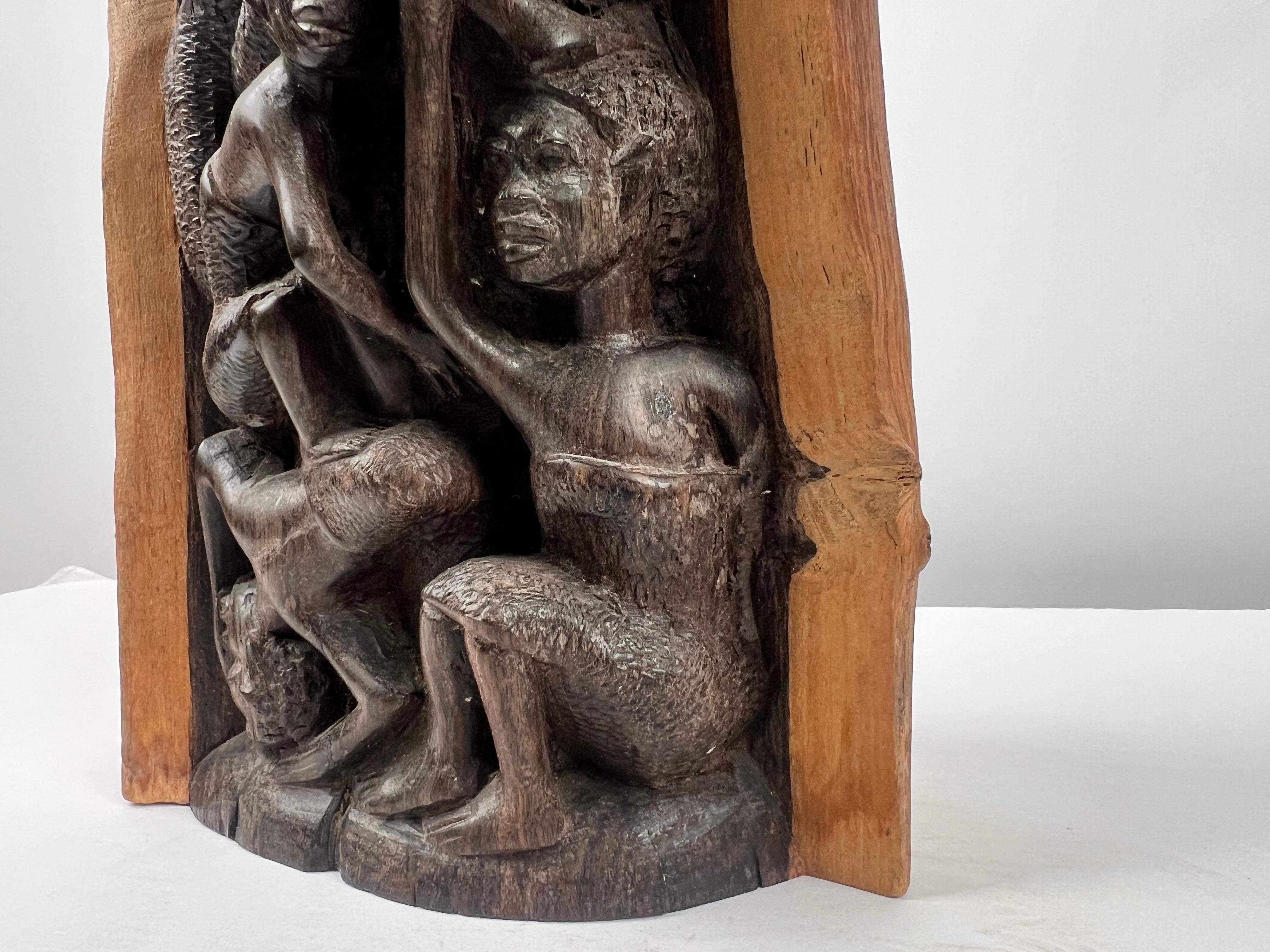 Albero della vita africano in ebano Makonde Scultura Tribal Art, anni '70 in vendita 8