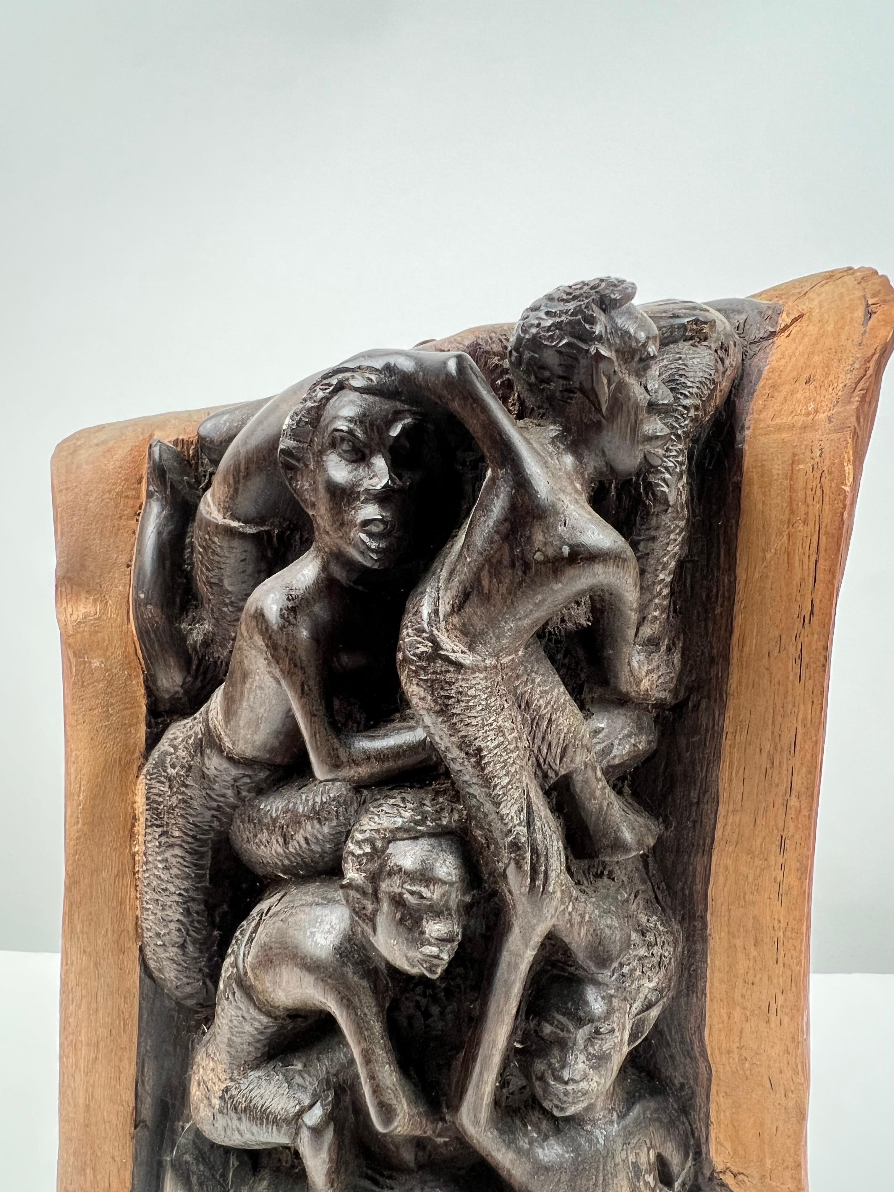 Albero della vita africano in ebano Makonde Scultura Tribal Art, anni '70 in vendita 9