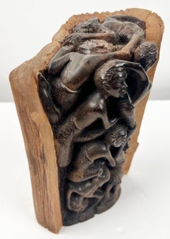 African Makonde Ebony Tree of Life Sculpture Tribal Art, 1970's