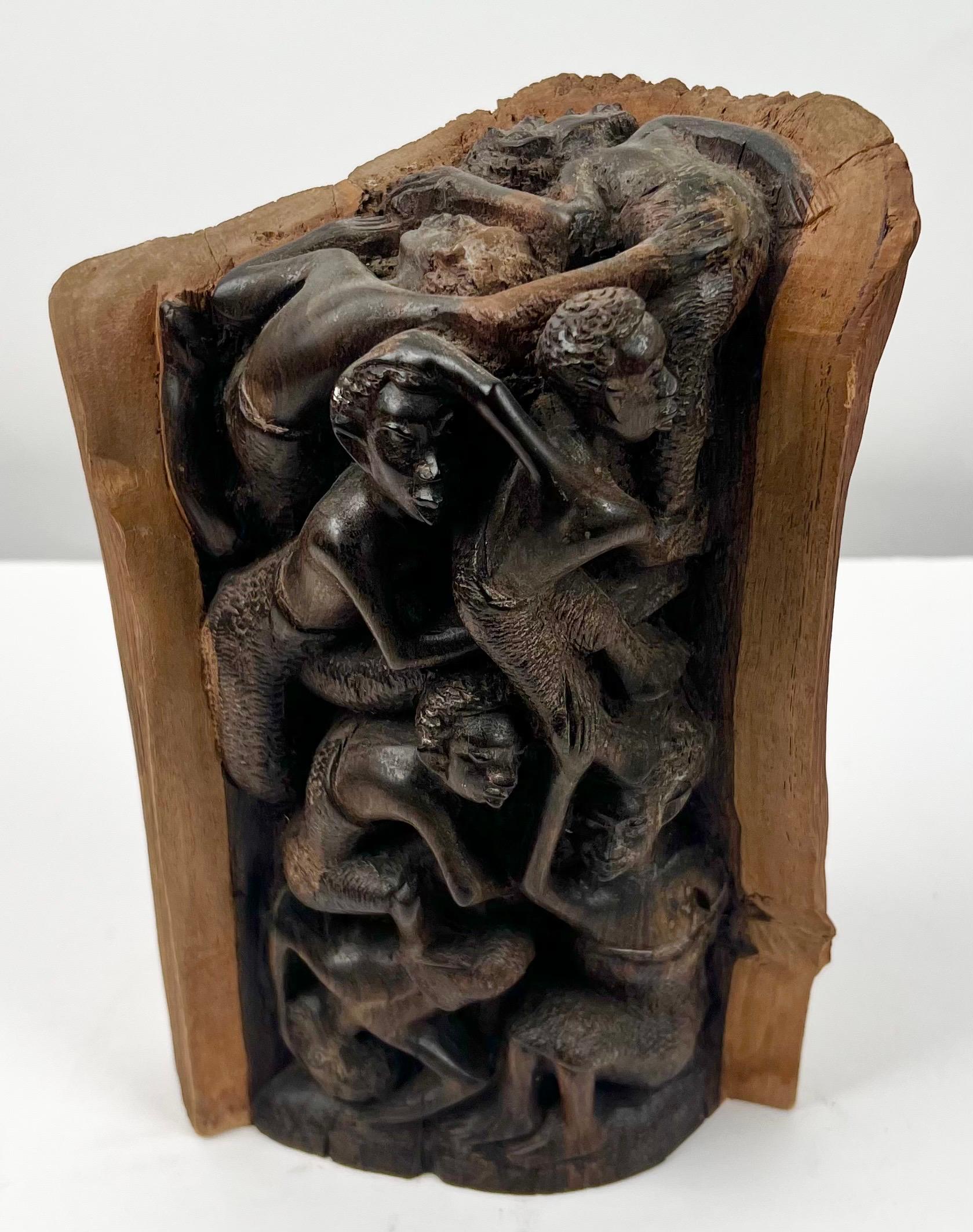 Albero della vita africano in ebano Makonde Scultura Tribal Art, anni '70 - Figurative Sculpture Marrone di Unknown