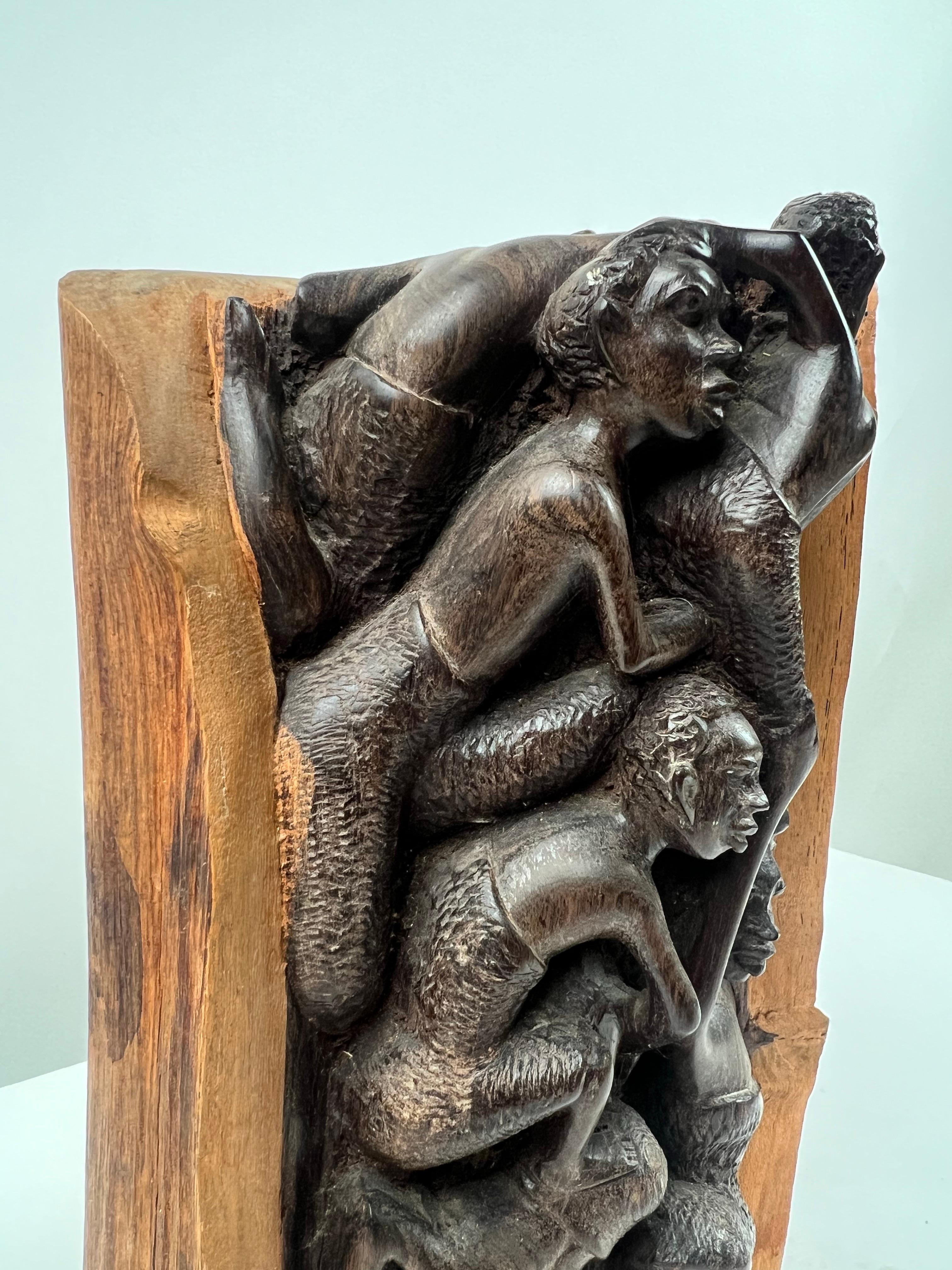 Albero della vita africano in ebano Makonde Scultura Tribal Art, anni '70 in vendita 4