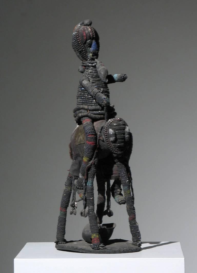 African Yoruba Beaded Horse and Rider 2