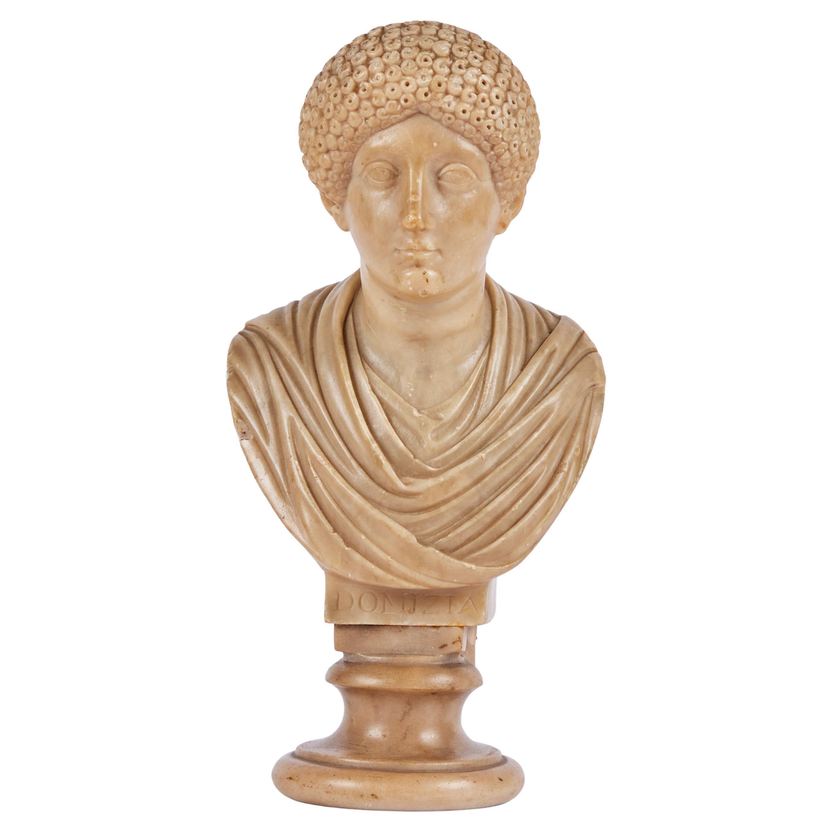 Alabaster Bust of a Roman Empress - Sculpture by Unknown