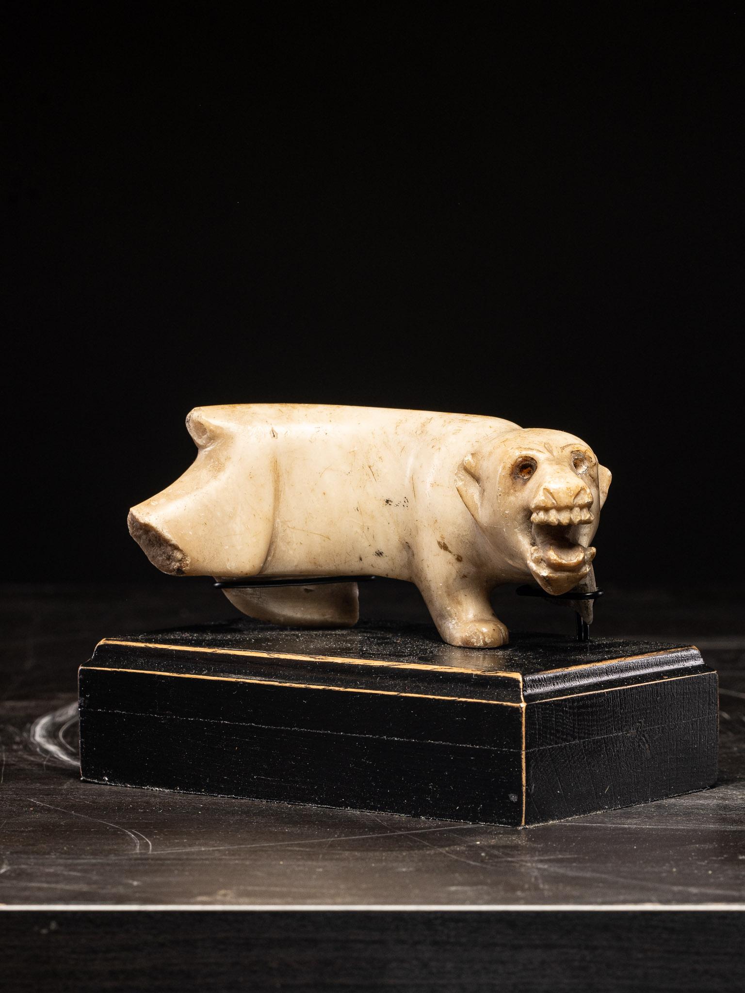 Alabaster Ceremonial Animal, Oriental School.Provenance collection Jaime Trigo. - Art by Unknown