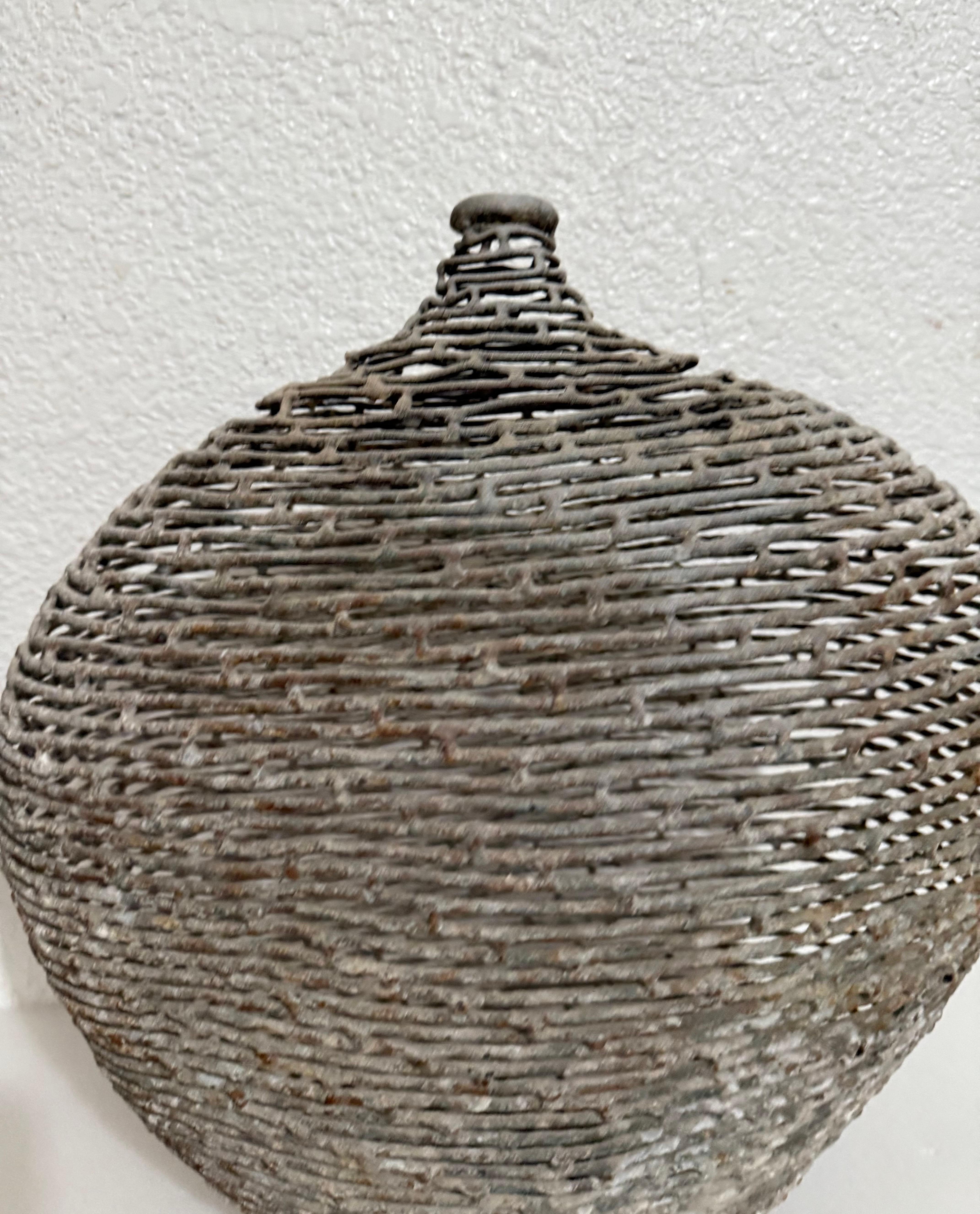 American Craft Studio Handmade Sculpture Welded Bronze Kinetic Vessel Op Art For Sale 13
