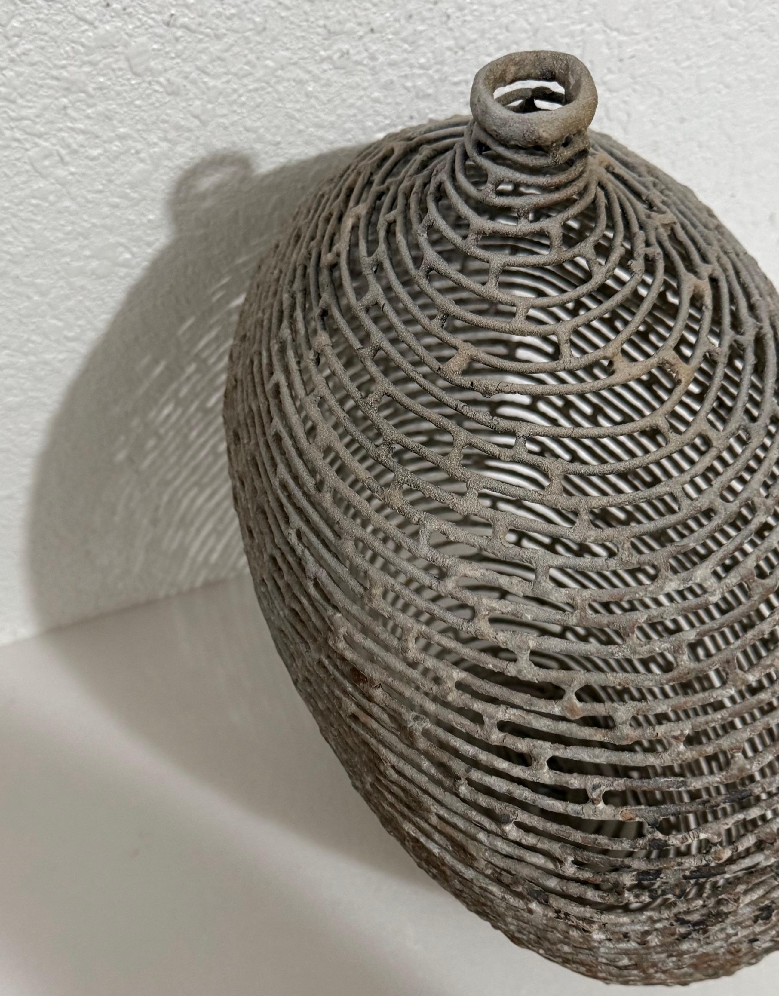 American Craft Studio Handmade Sculpture Welded Bronze Kinetic Vessel Op Art For Sale 14