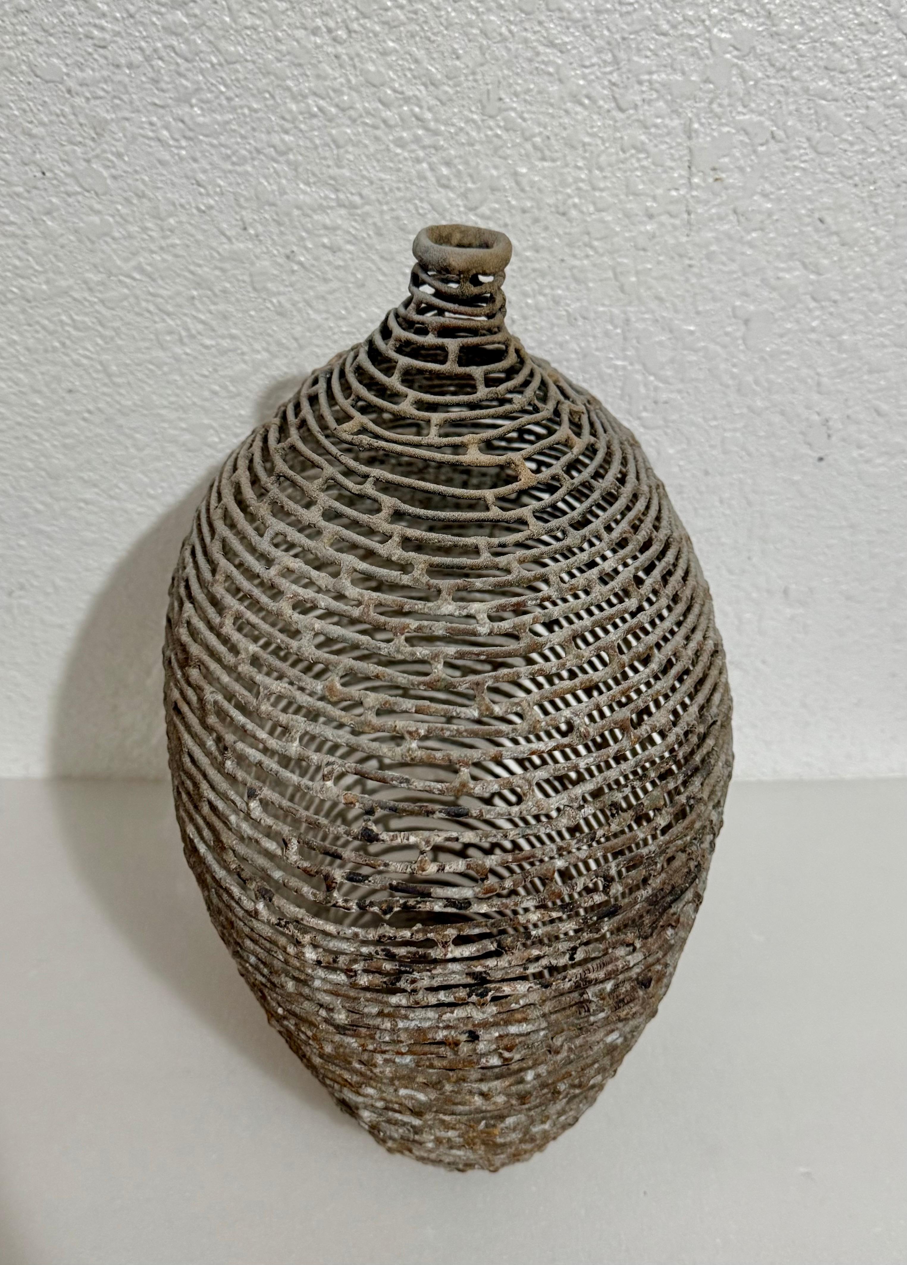 American Craft Studio Handmade Sculpture Welded Bronze Kinetic Vessel Op Art For Sale 15
