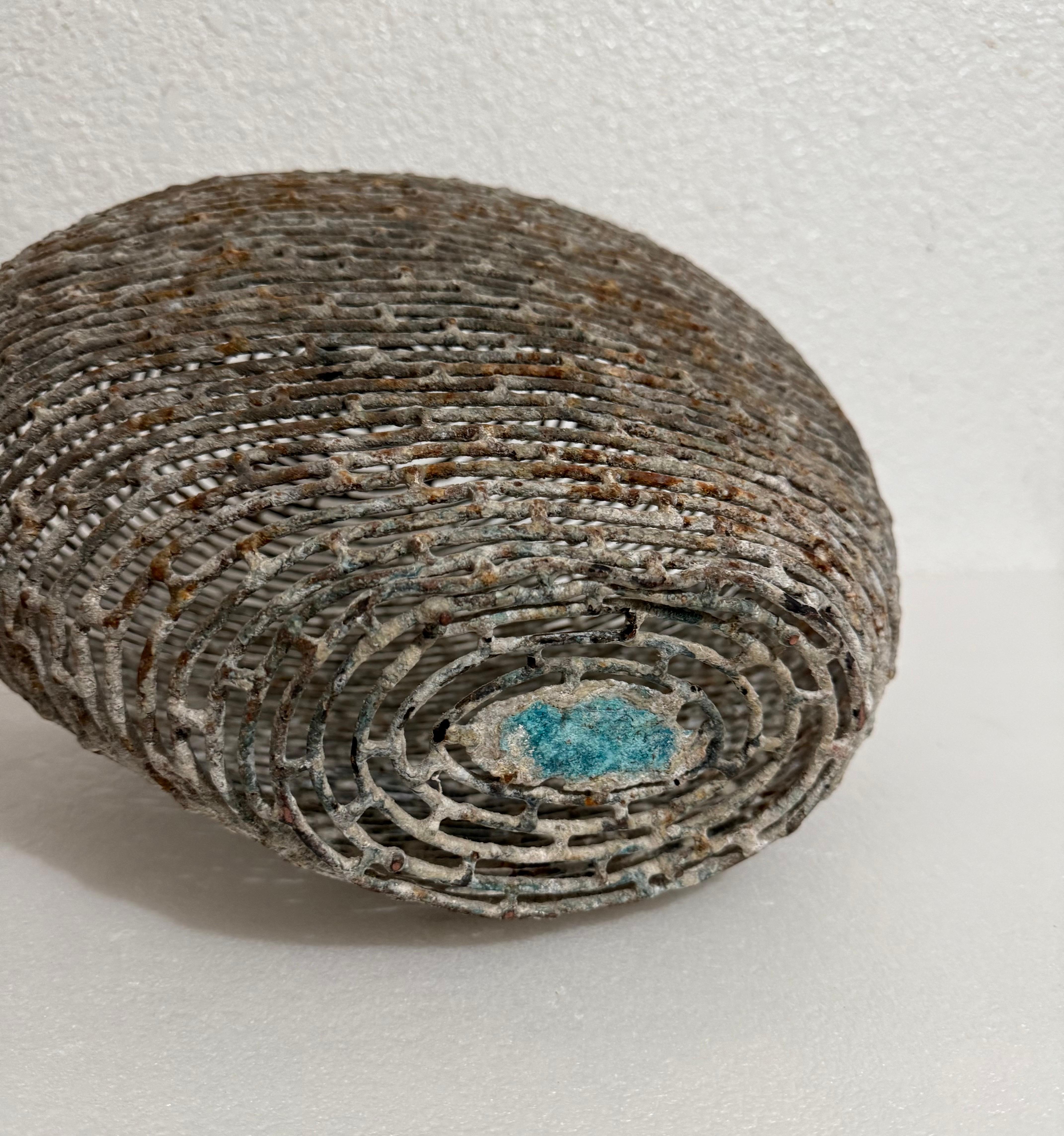American Craft Studio Handmade Sculpture Welded Bronze Kinetic Vessel Op Art For Sale 17