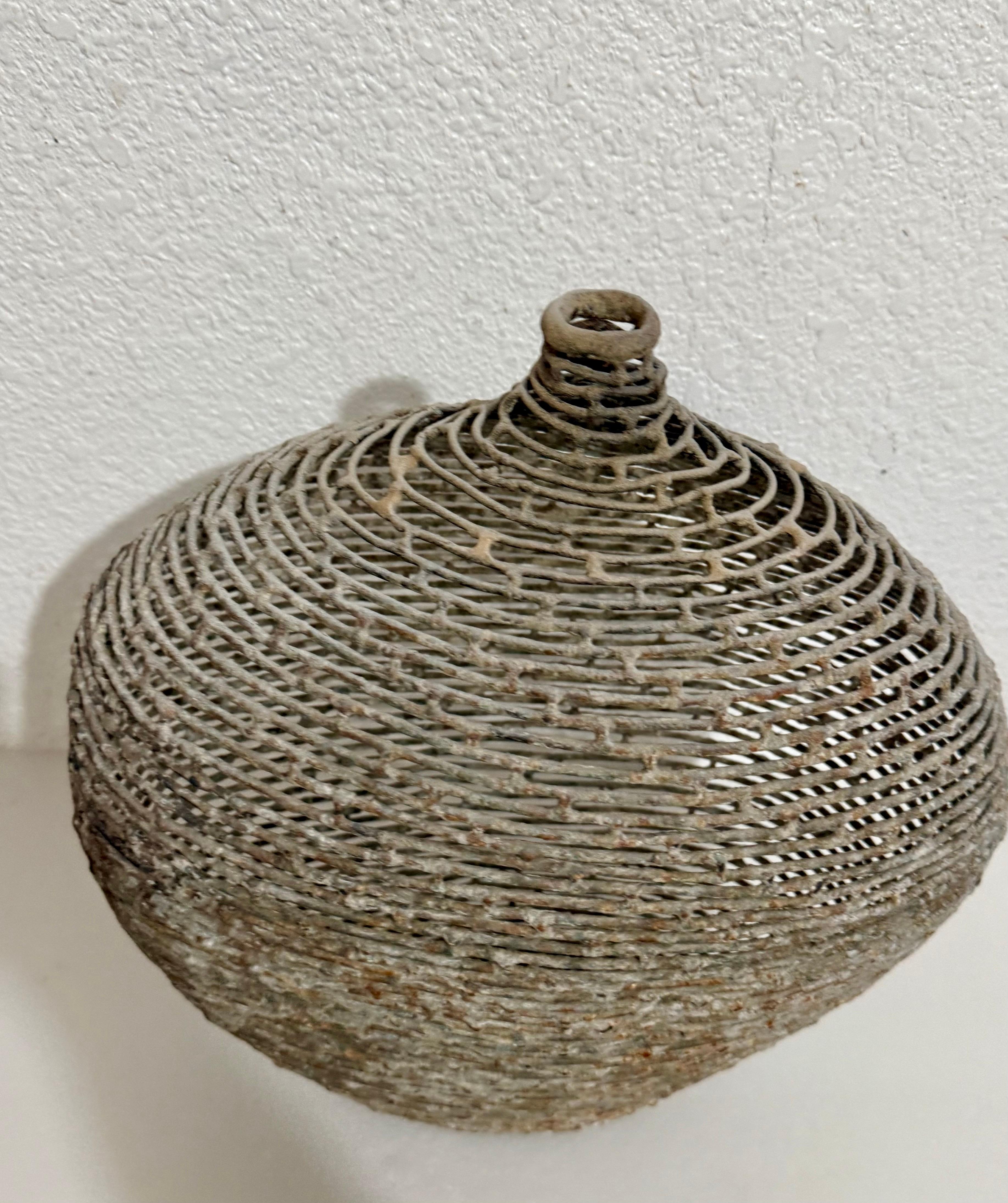 American Craft Studio Handmade Sculpture Welded Bronze Kinetic Vessel Op Art For Sale 5