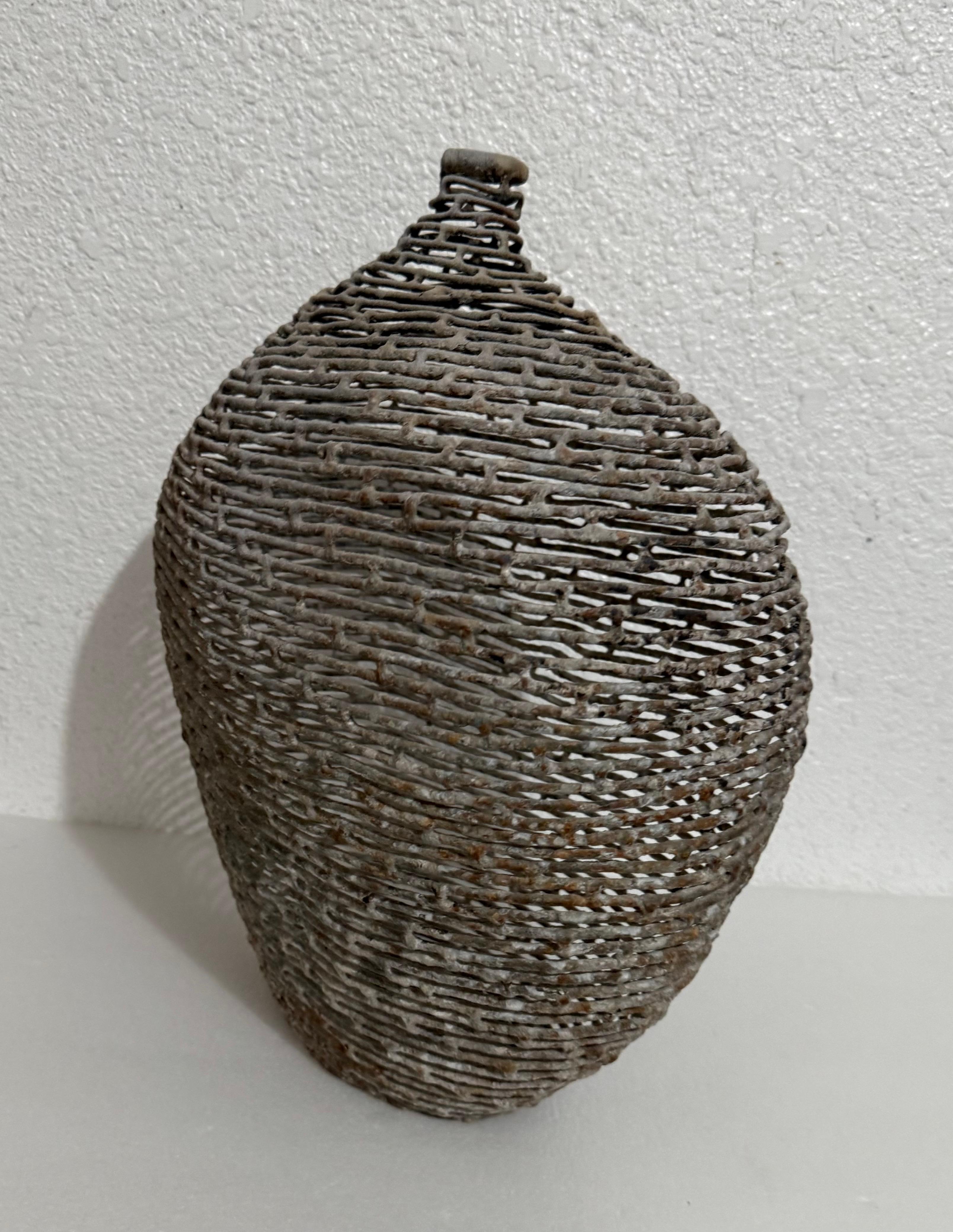 American Craft Studio Handmade Sculpture Welded Bronze Kinetic Vessel Op Art For Sale 6