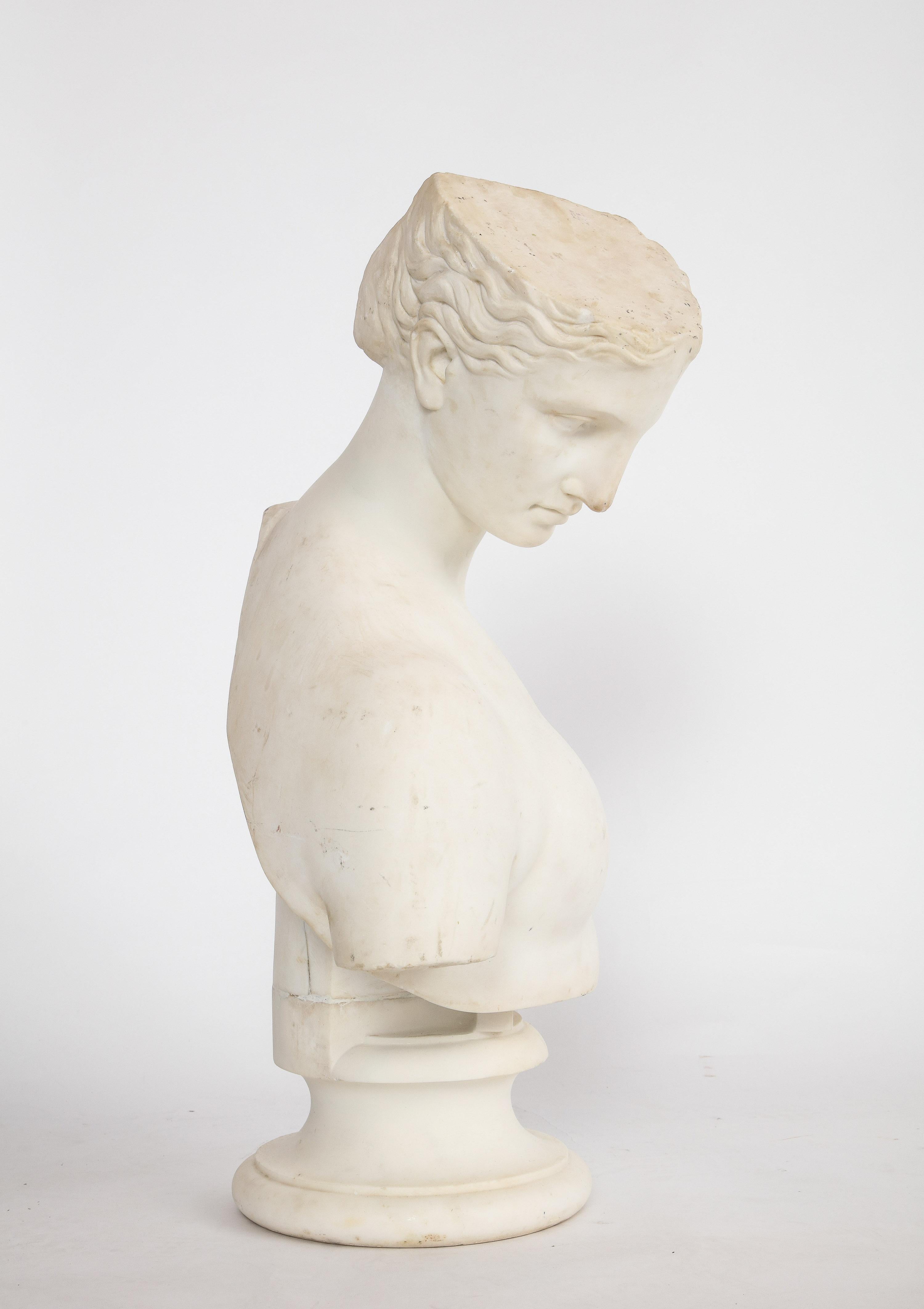 An Antique Italian Neoclassical Marble Bust of Psyche, by Giuseppe Carnevale 7