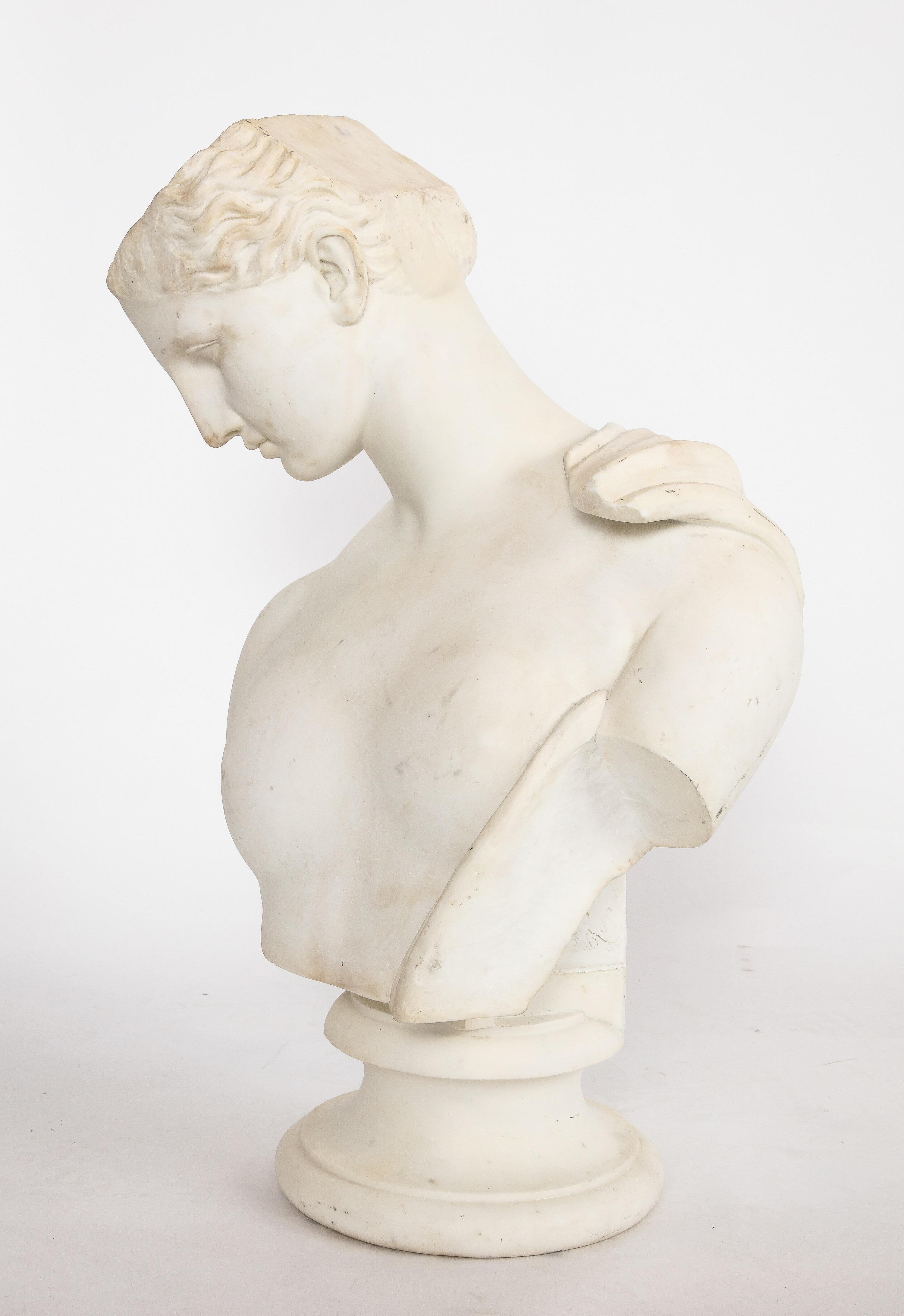 An Antique Italian Neoclassical Marble Bust of Psyche, by Giuseppe Carnevale 14