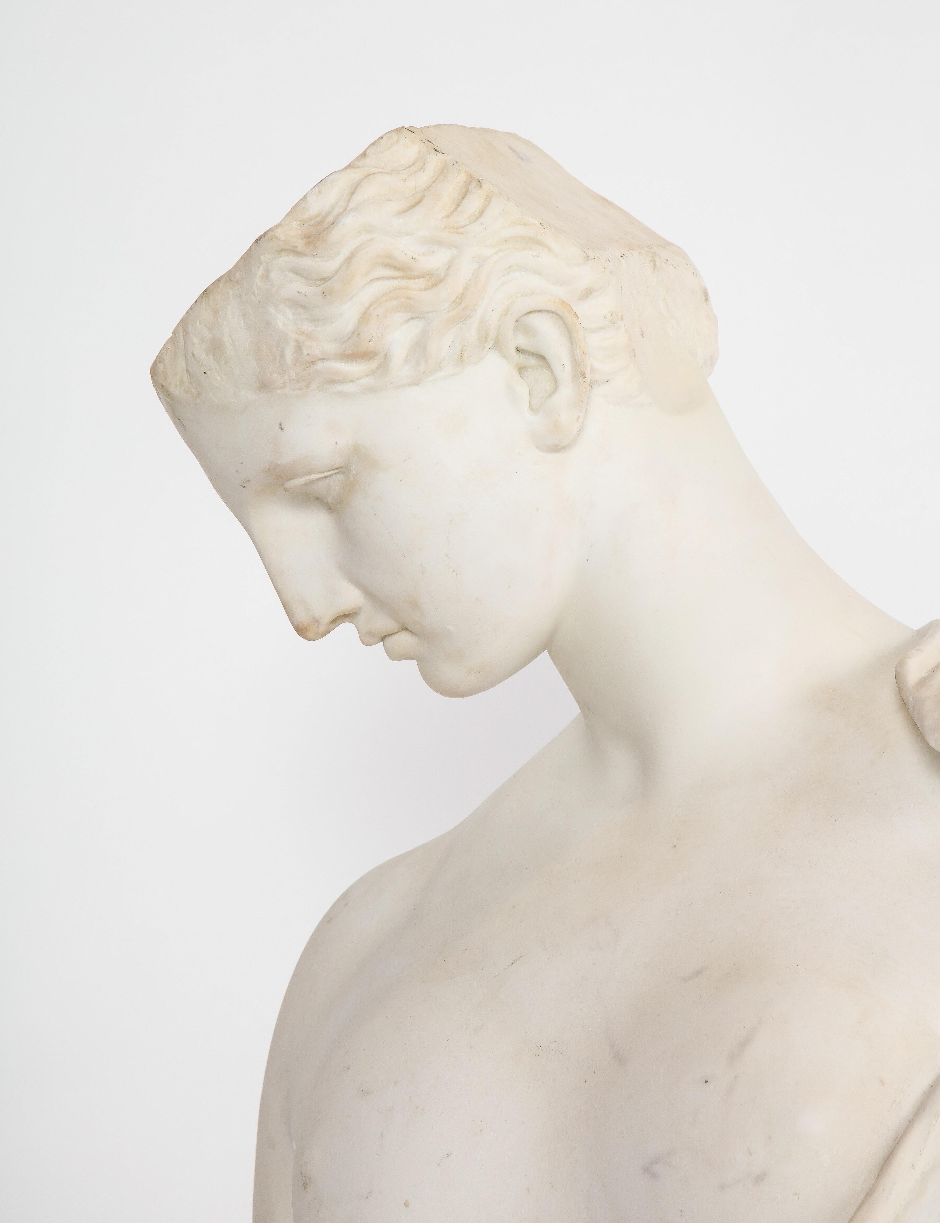An Antique Italian Neoclassical Marble Bust of Psyche, by Giuseppe Carnevale - Beige Figurative Sculpture by Unknown