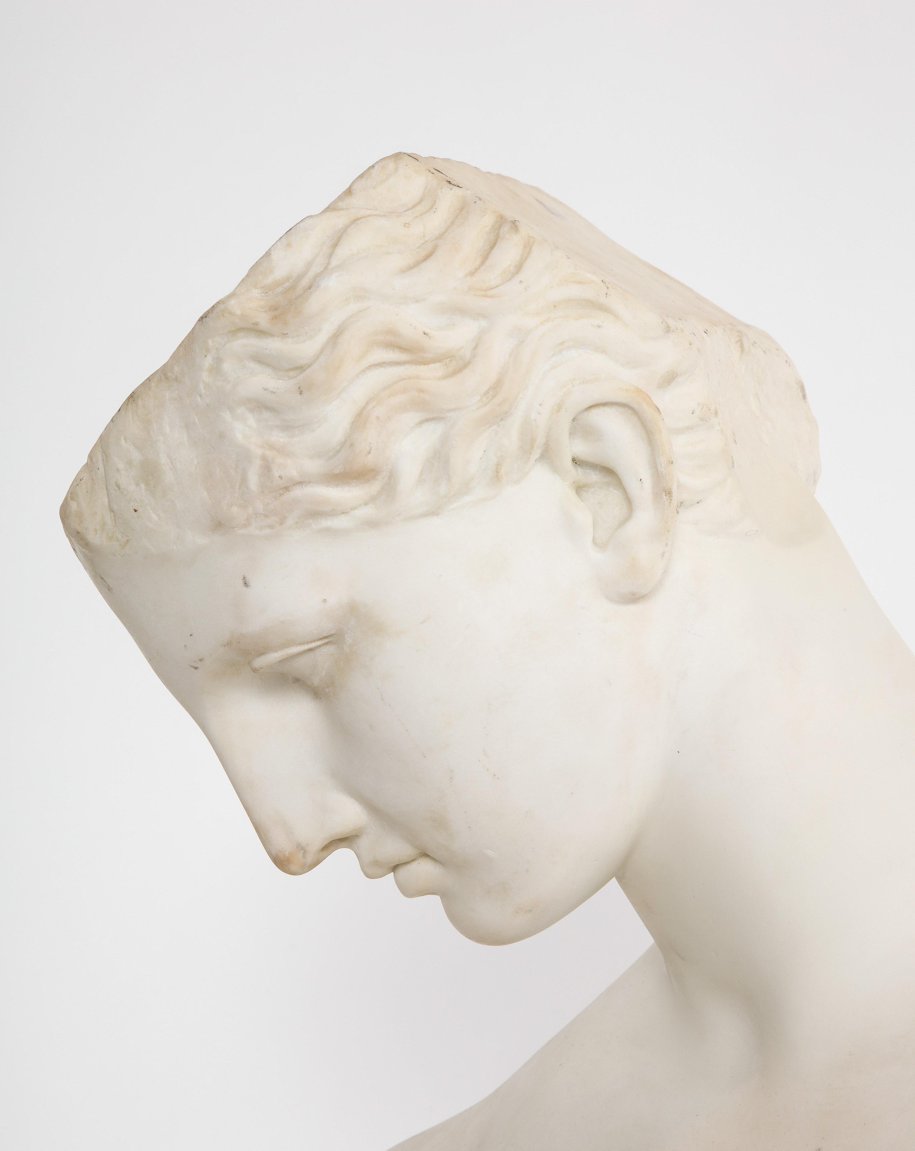 An Antique Italian Neoclassical Marble Bust of Psyche, by Giuseppe Carnevale 2