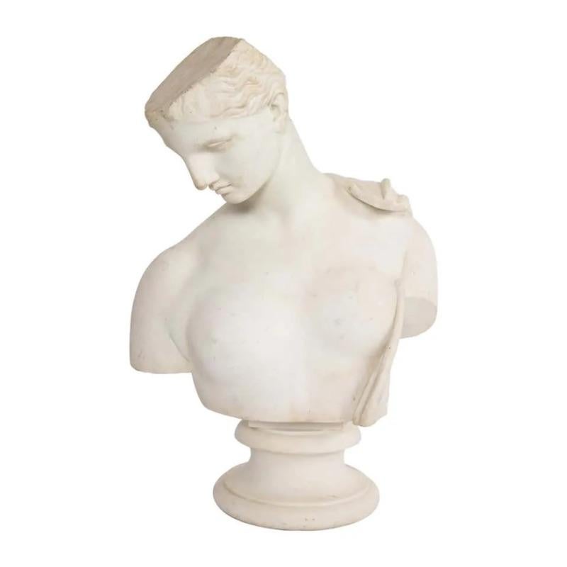 Unknown Figurative Sculpture - An Antique Italian Neoclassical Marble Bust of Psyche, by Giuseppe Carnevale