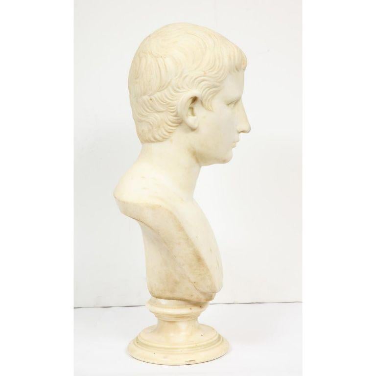 An Italian White Marble Figural Bust of Augustus Caesar, Rome, circa 1875 10