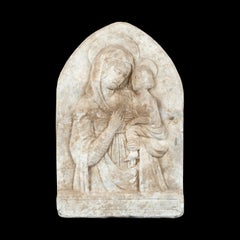 Ancien sculpteur italien - Sculpture en pierre du XVIe siècle - Figure de la Madonna Child