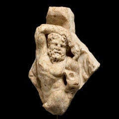 Antique ANCIENT ROMAN MARBLE RELIEF FRAGMENT