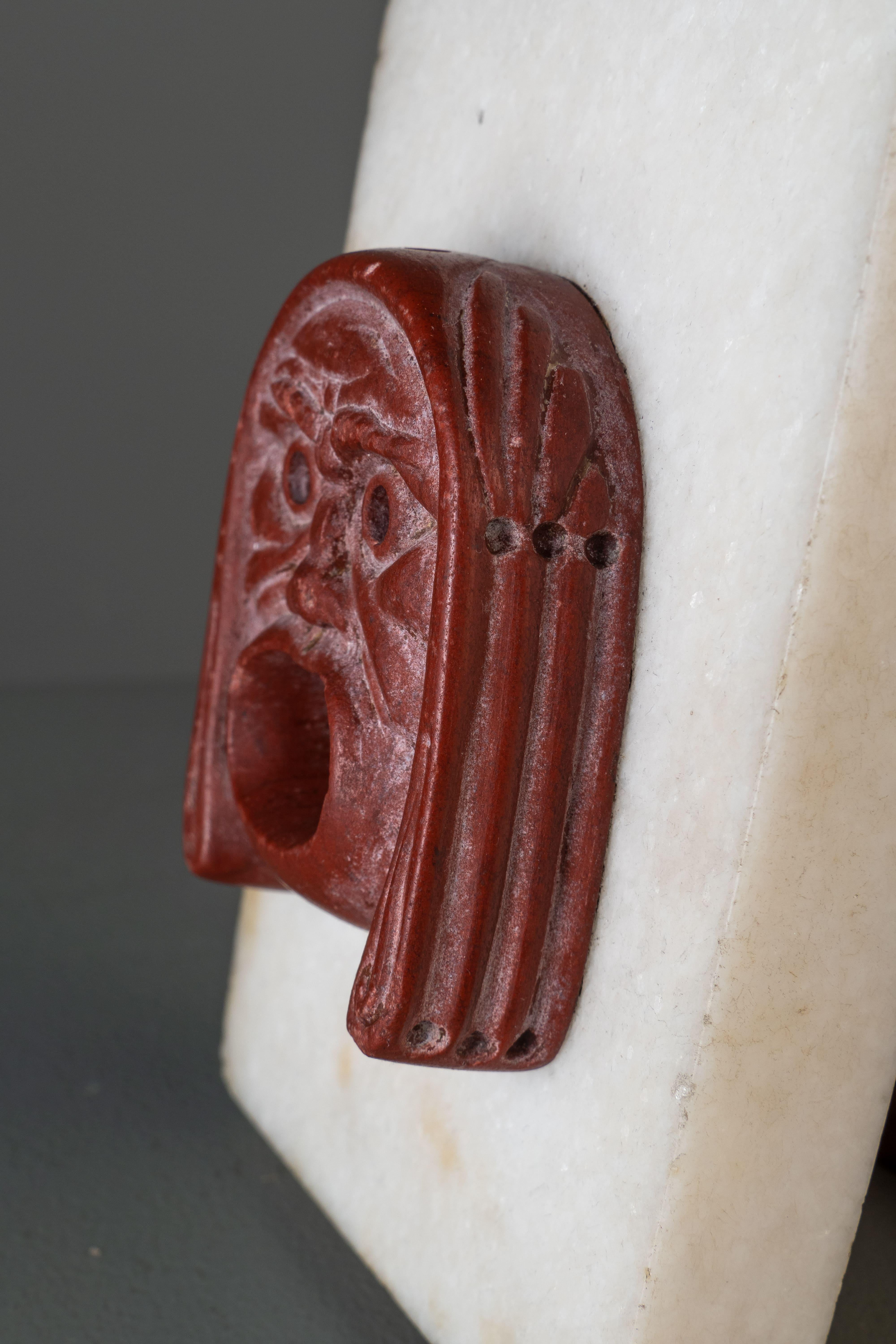 ANCIENT ROMAN RED JASPER APPLIQUE OF TRAGIC ACTOR For Sale 3
