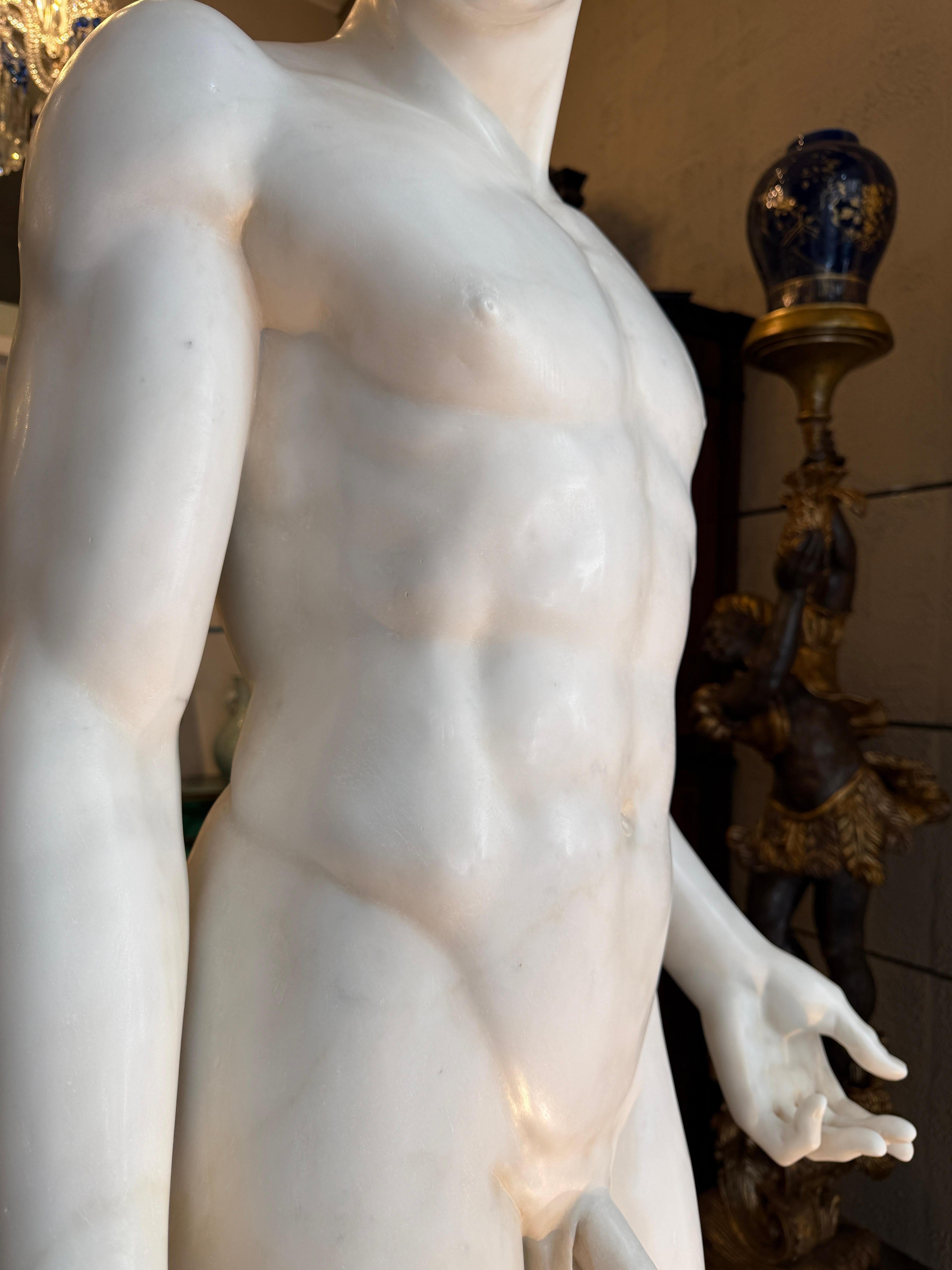 ANTINOUS Magnifica scultura italiana neoclassica in marmo di Carrara in vendita 2