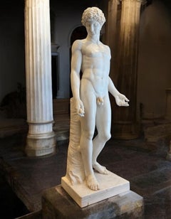 ANTINOUS Magnificent Italian Neoclassical Carrara Marble Sculpture