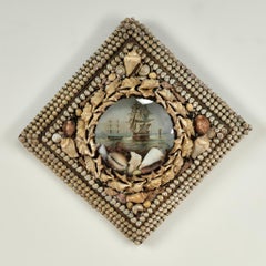 Antique British Colonial Sailors Valentine with Sailing Ships