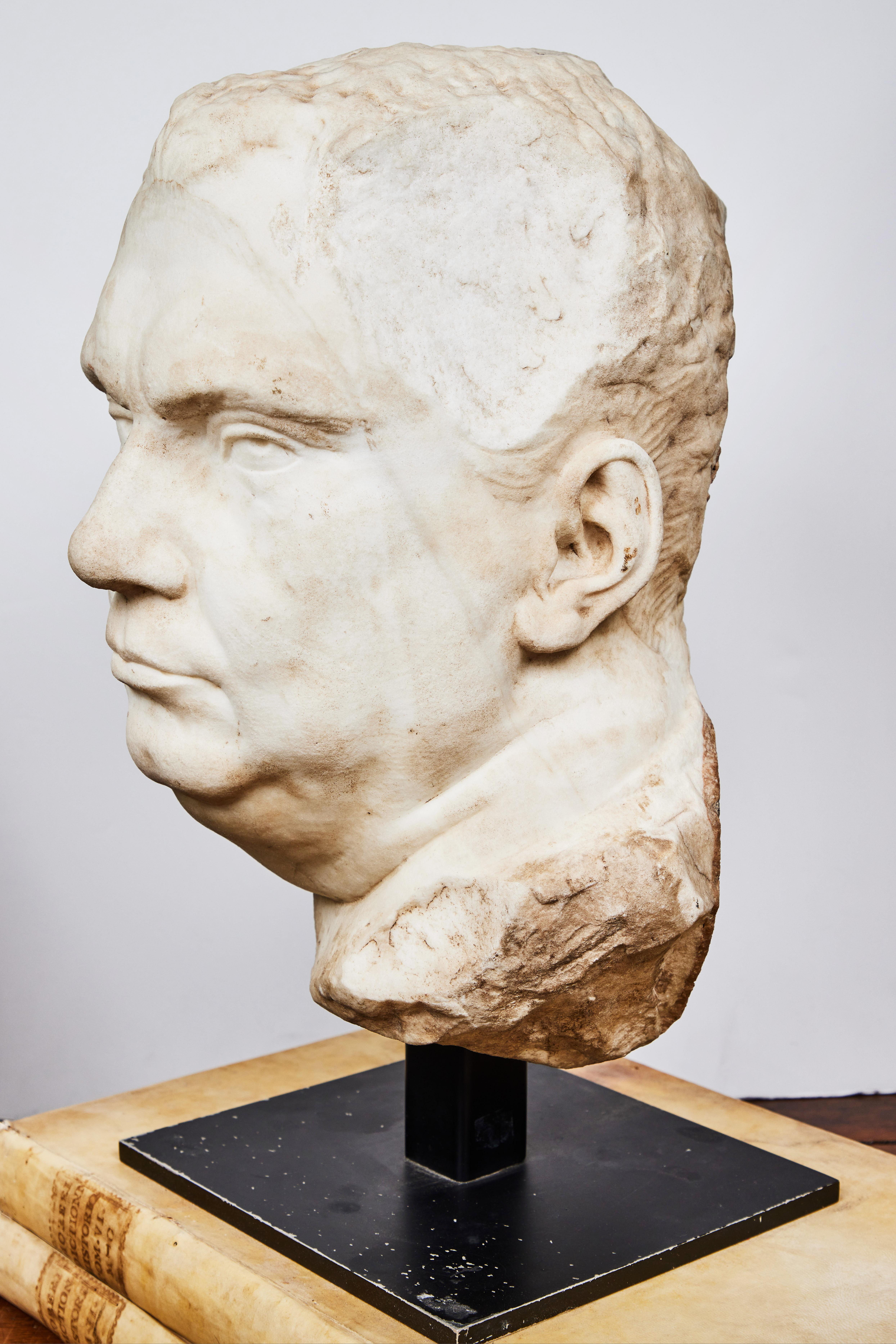 Antique Bust of Roman Emperor Vitellius - Sculpture by Unknown