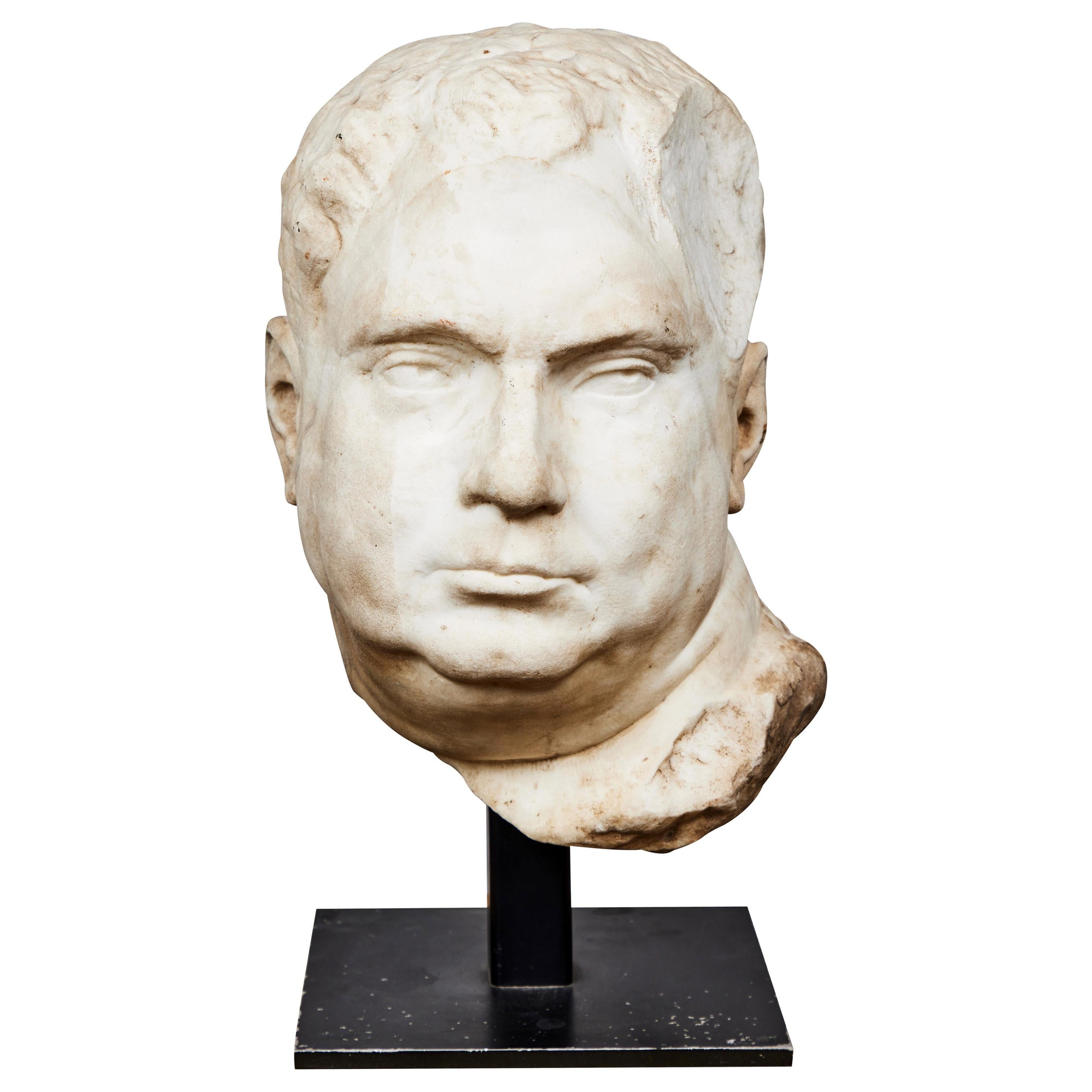 Unknown Figurative Sculpture - Antique Bust of Roman Emperor Vitellius