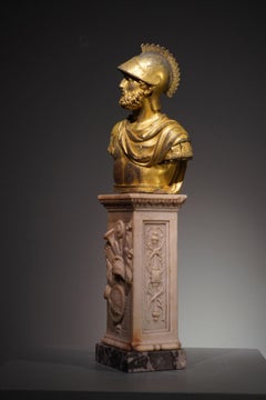 ANTIQUE FRENCH GILT BRONZE FIGURE OF MARS