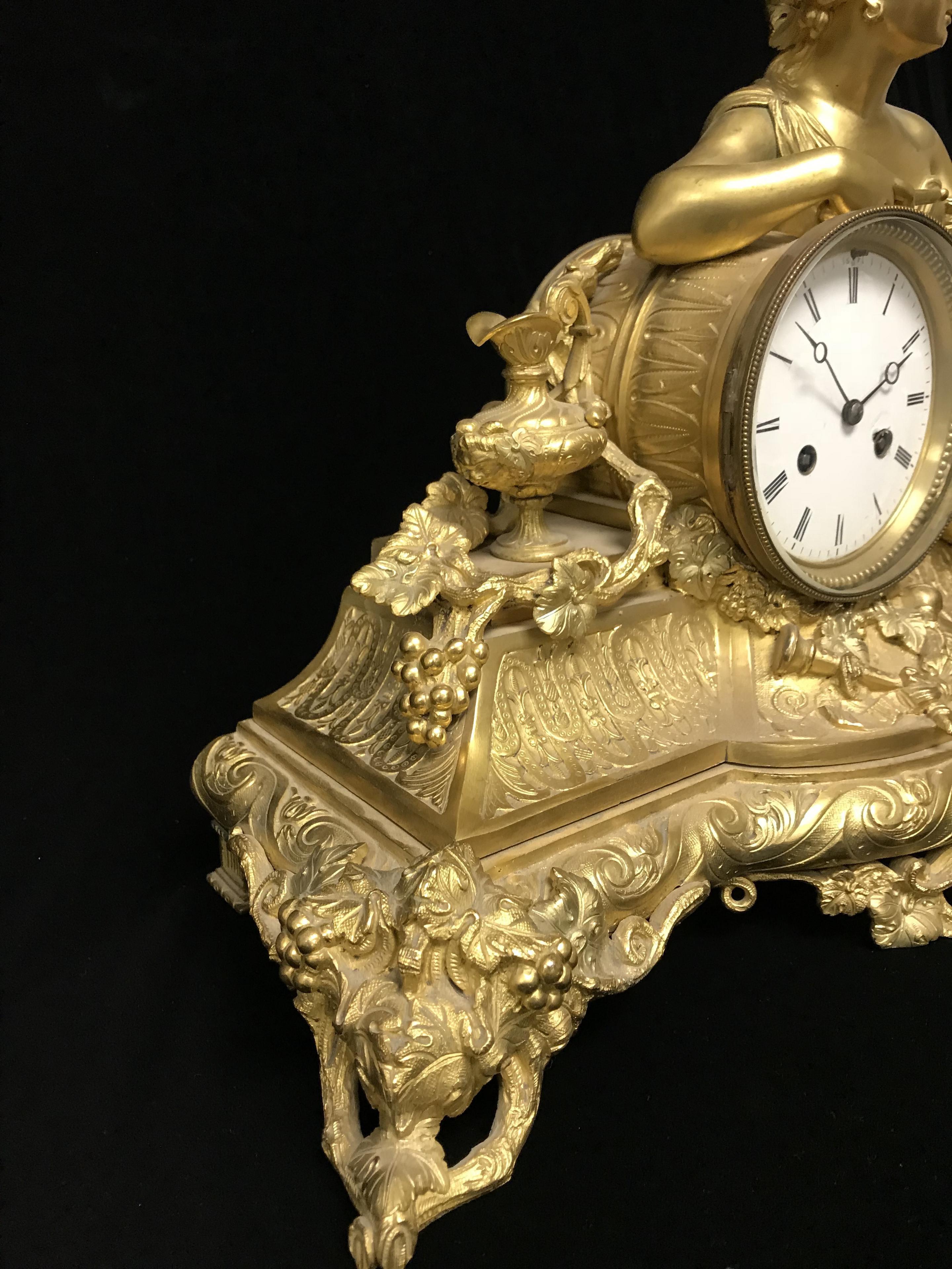Antique Gilt Bronze French Mantle Clock
A Large French Gilt Bronze with woman 