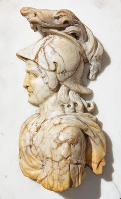 Antique Italian Carved Marble Bust of a Roman Soldier Grand Tour